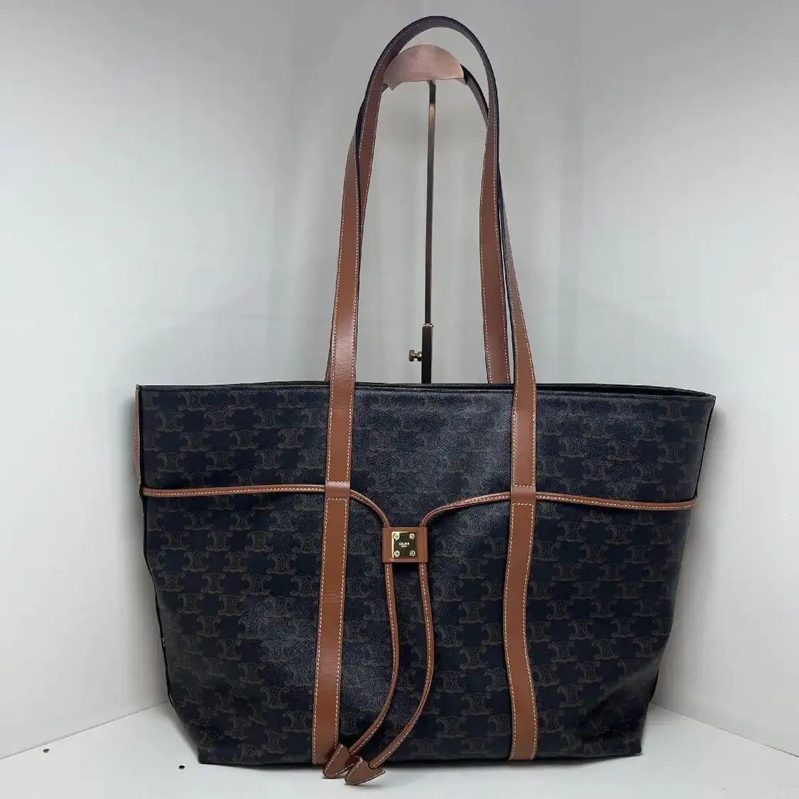 Celine CELINE MACADAM BOSTON brown coated canvas Triomphe shoulder bag Size ONE SIZE - 2 Thumbnail