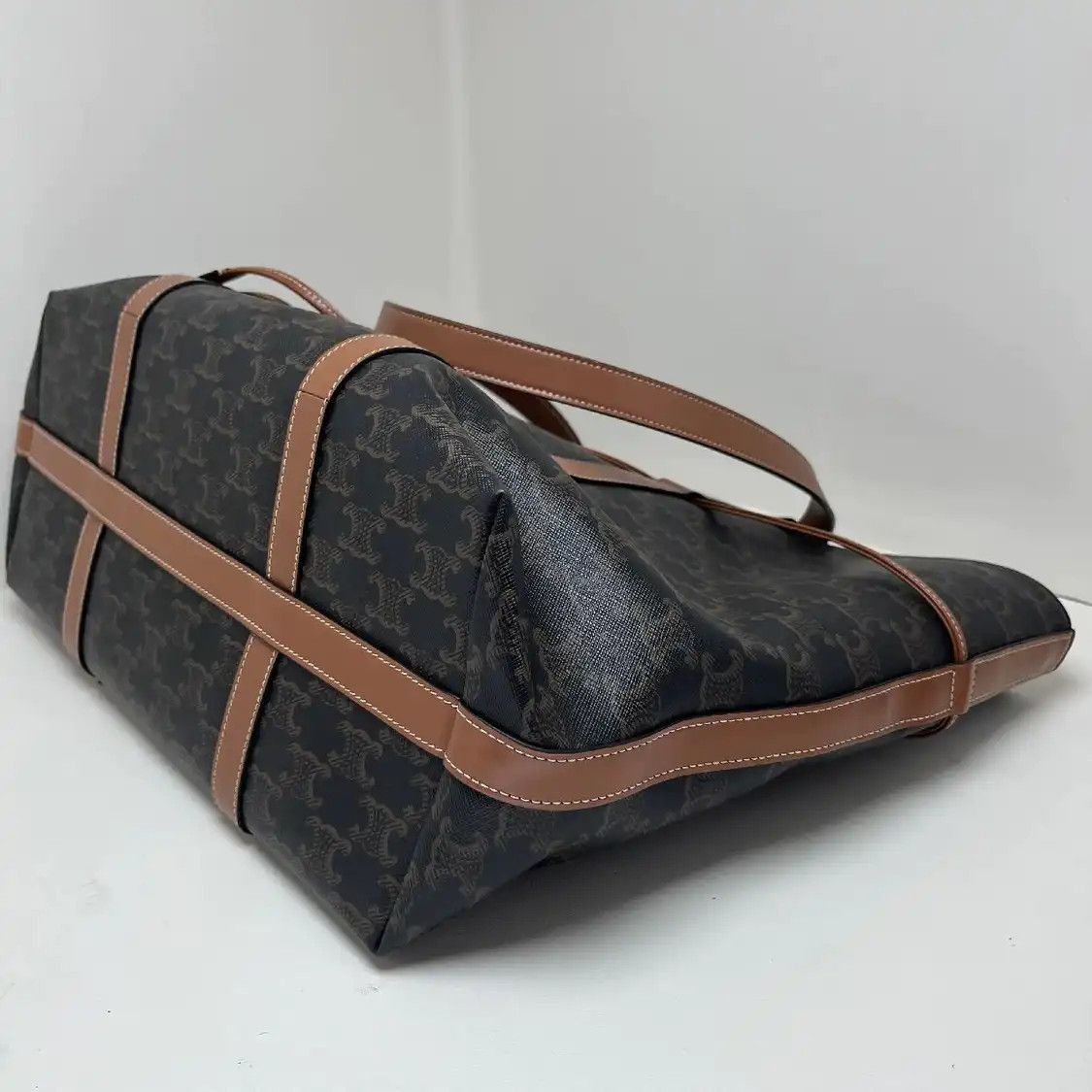 Celine CELINE MACADAM BOSTON brown coated canvas Triomphe shoulder bag Size ONE SIZE - 9 Thumbnail