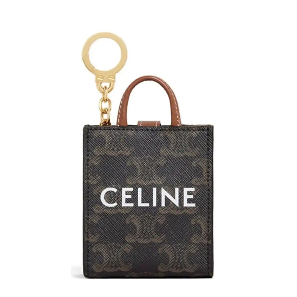 Celine CELINE CABAS micro dark browncoated canvas Triomphe print handbag Size ONE SIZE - 7 Thumbnail