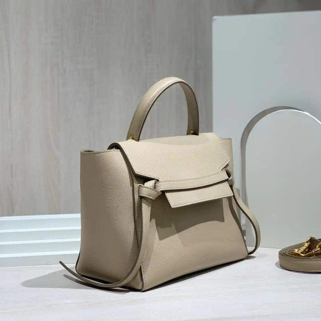 Celine CELINE BELT Micro khaki cowhide leather embossed celine belt bag handbag Size ONE SIZE - 3 Thumbnail