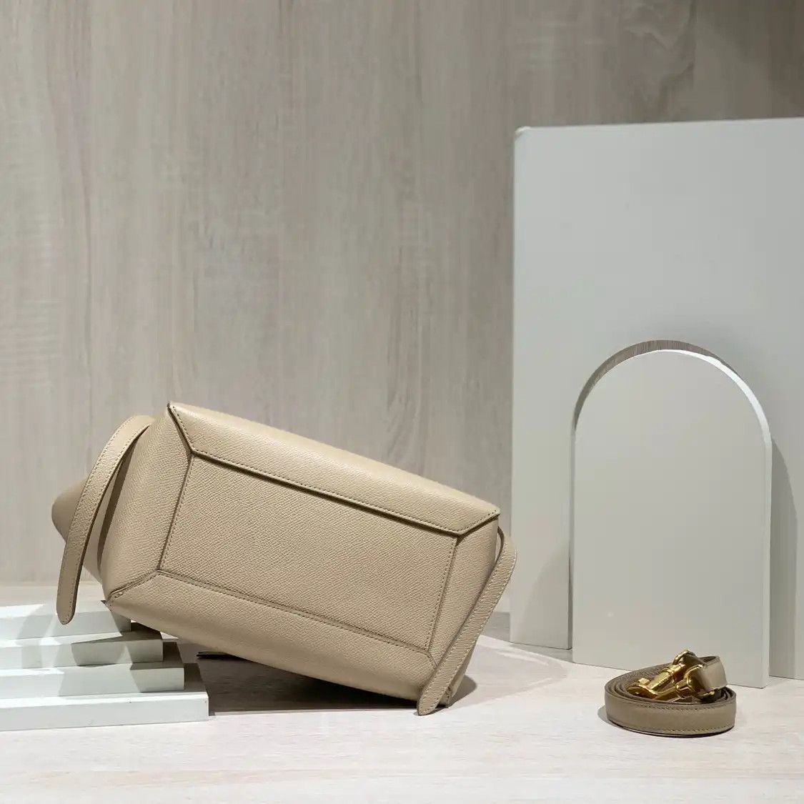 Celine CELINE BELT Micro khaki cowhide leather embossed celine belt bag handbag Size ONE SIZE - 6 Thumbnail