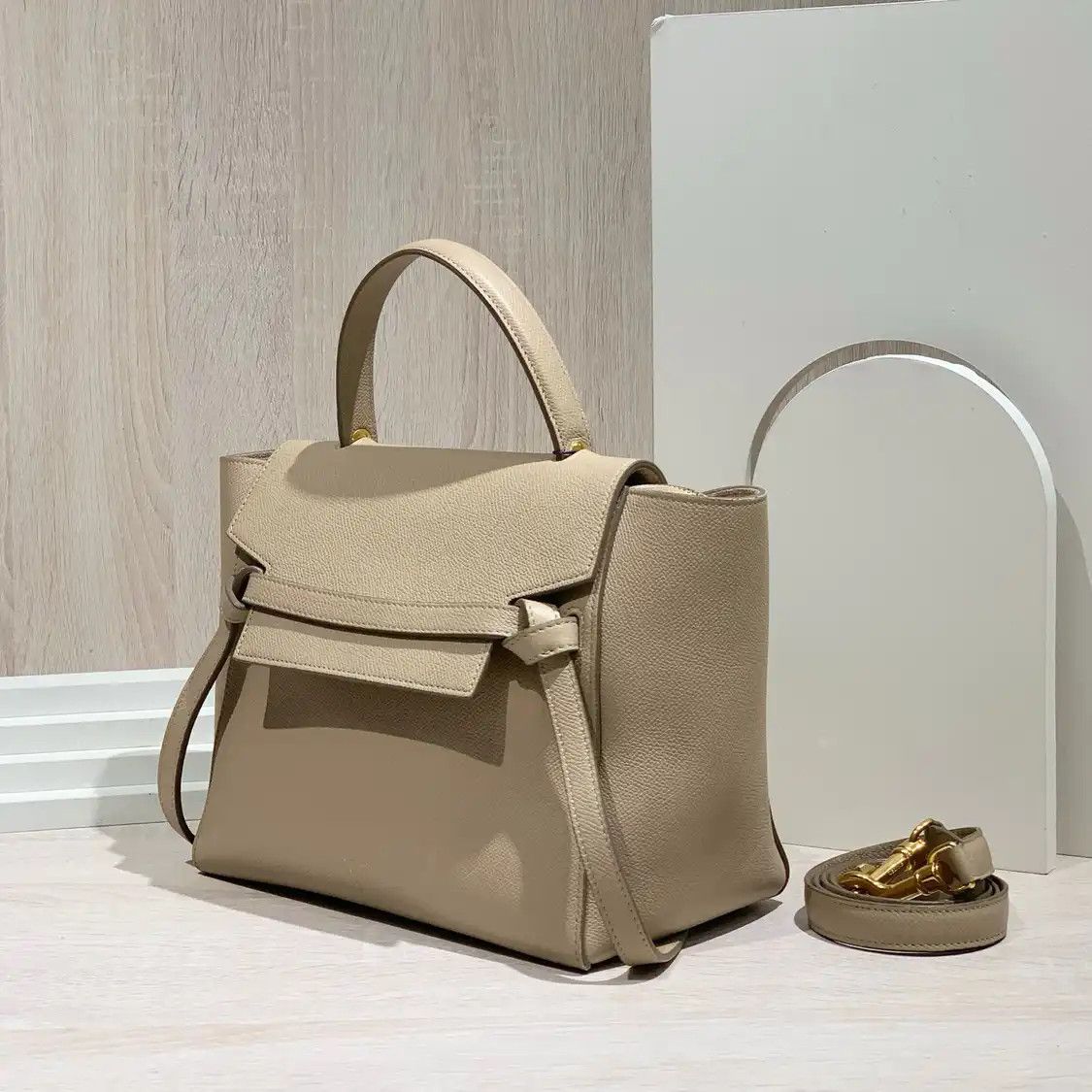 Celine CELINE BELT Micro khaki cowhide leather embossed celine belt bag handbag Size ONE SIZE - 4 Thumbnail
