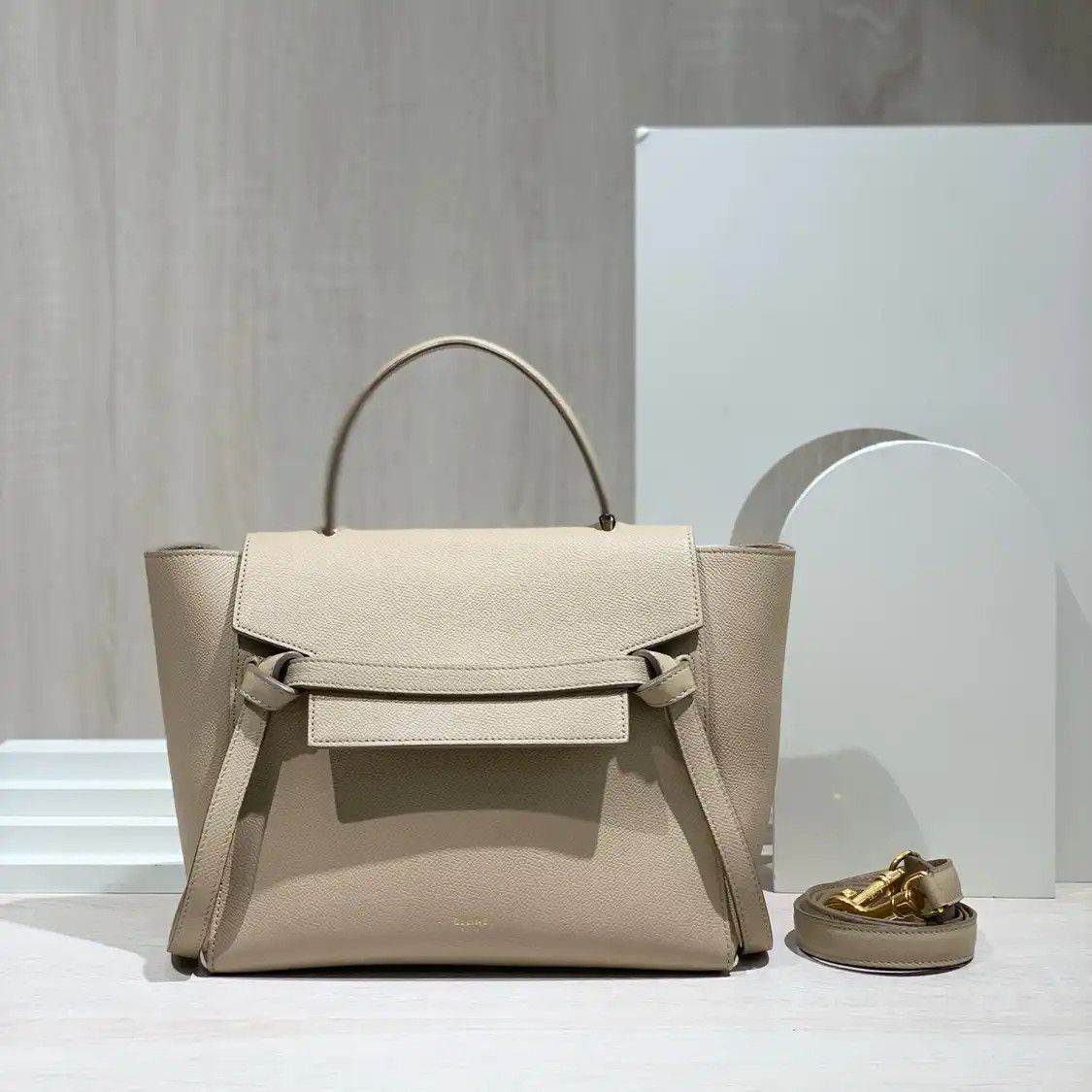 Celine CELINE BELT Micro khaki cowhide leather embossed celine belt bag handbag Size ONE SIZE - 2 Thumbnail