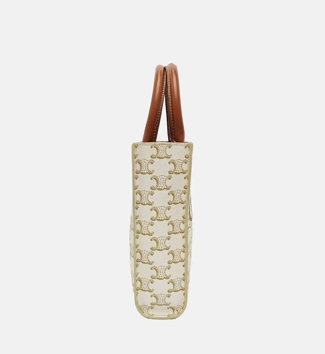 Celine CELINE CABAS CELINE mini white coated canvas Triomphe shoulder bag handbag cross Size ONE SIZE - 5 Thumbnail