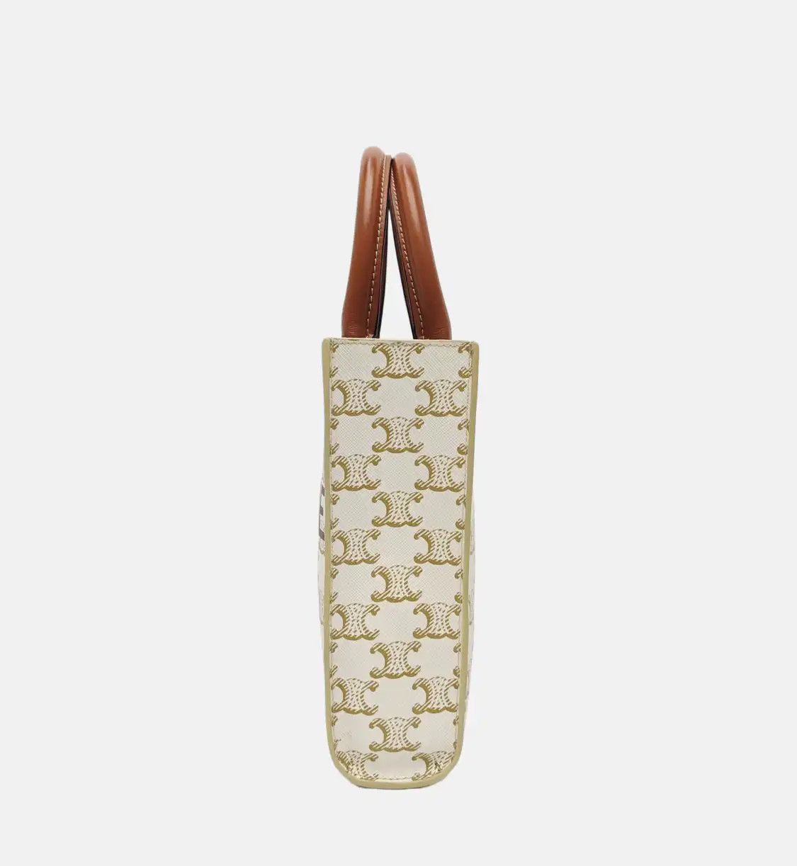 Celine CELINE CABAS CELINE mini white coated canvas Triomphe shoulder bag handbag cross Size ONE SIZE - 4 Thumbnail