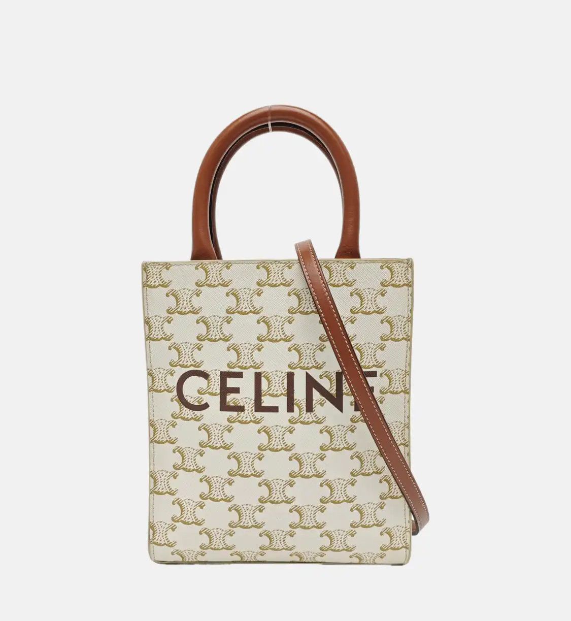 Celine CELINE CABAS CELINE mini white coated canvas Triomphe shoulder bag handbag cross Size ONE SIZE - 9 Thumbnail