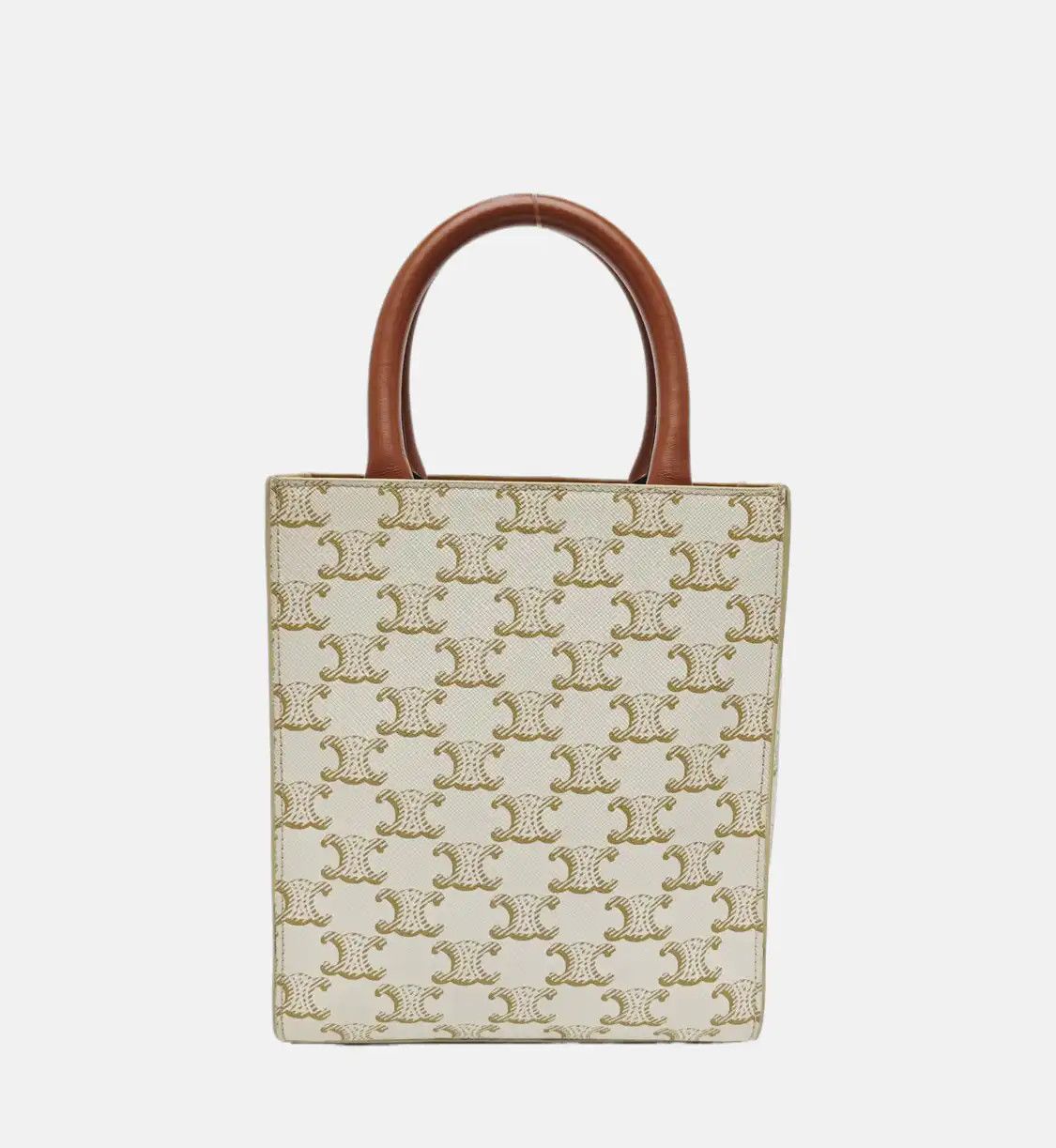 Celine CELINE CABAS CELINE mini white coated canvas Triomphe shoulder bag handbag cross Size ONE SIZE - 6 Thumbnail