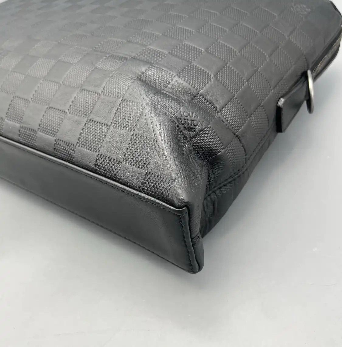 Louis Vuitton LOUIS VUITTON PORTE-DOCUMENTS black cowhide leather checkerboard handbag silver Size ONE SIZE - 11 Thumbnail