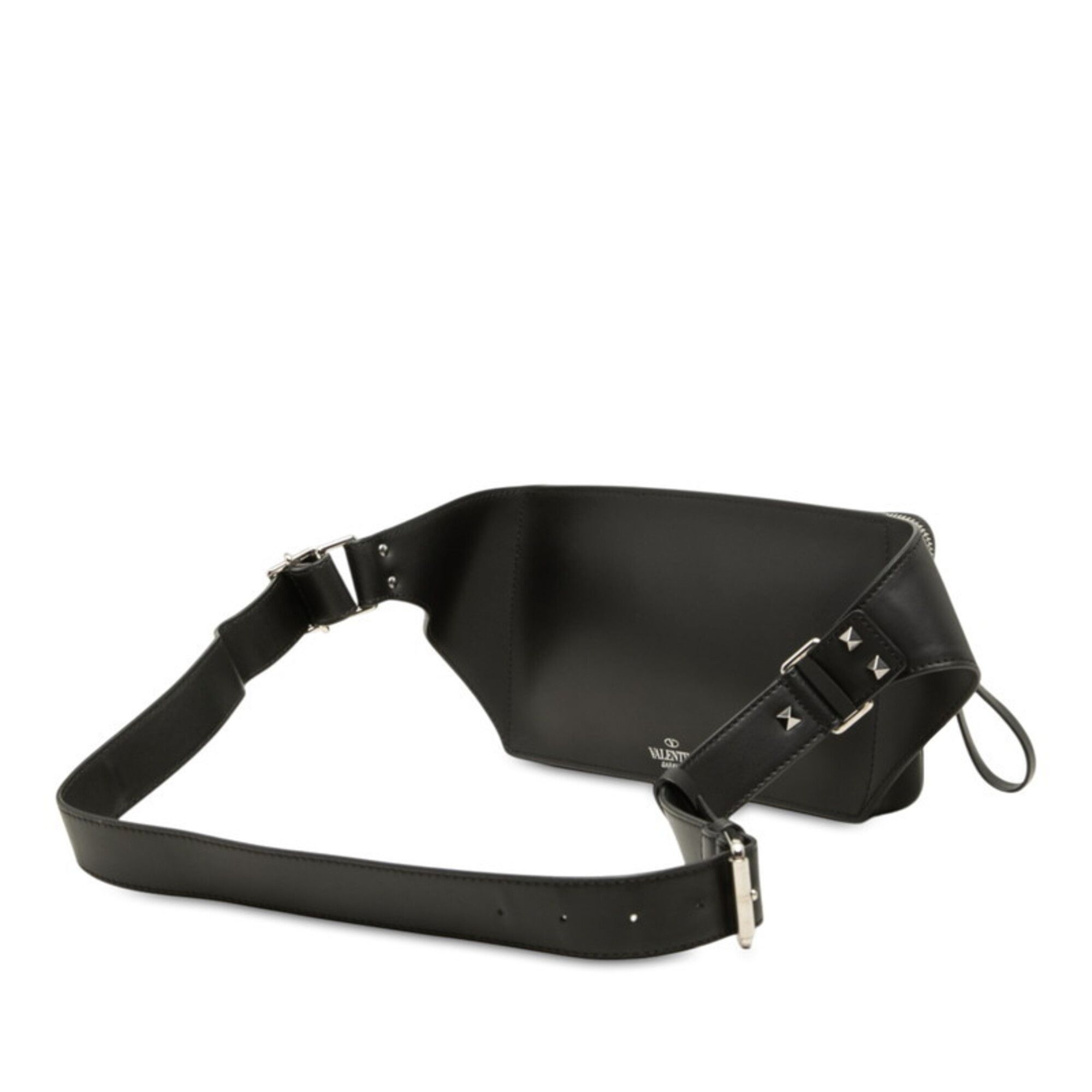 Valentino Valentino Rockstud VLTN Logo Waist Bag/Body Bag, Black Leather, Women's VALENTINO Size ONE SIZE - 2 Thumbnail