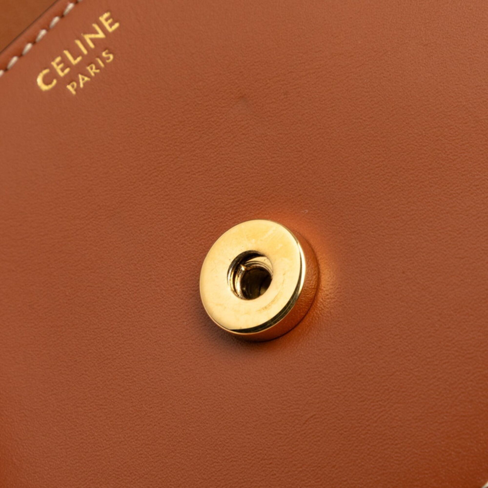 Celine Celine Triomphe Mini Buzas Cuire Crossbody Shoulder Bag Pochette Brown Leather Women's CELINE Size ONE SIZE - 6 Thumbnail