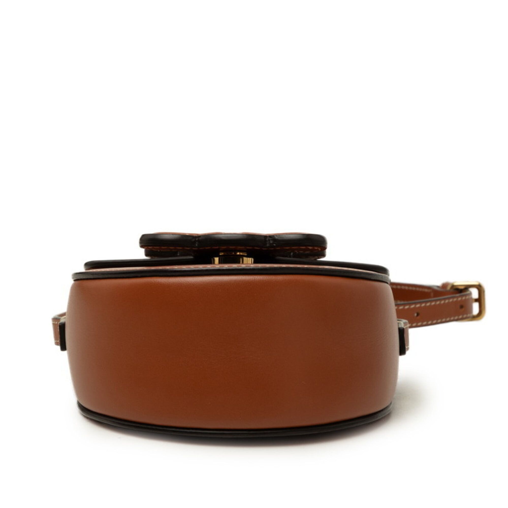 Celine Celine Triomphe Mini Buzas Cuire Crossbody Shoulder Bag Pochette Brown Leather Women's CELINE Size ONE SIZE - 3 Thumbnail