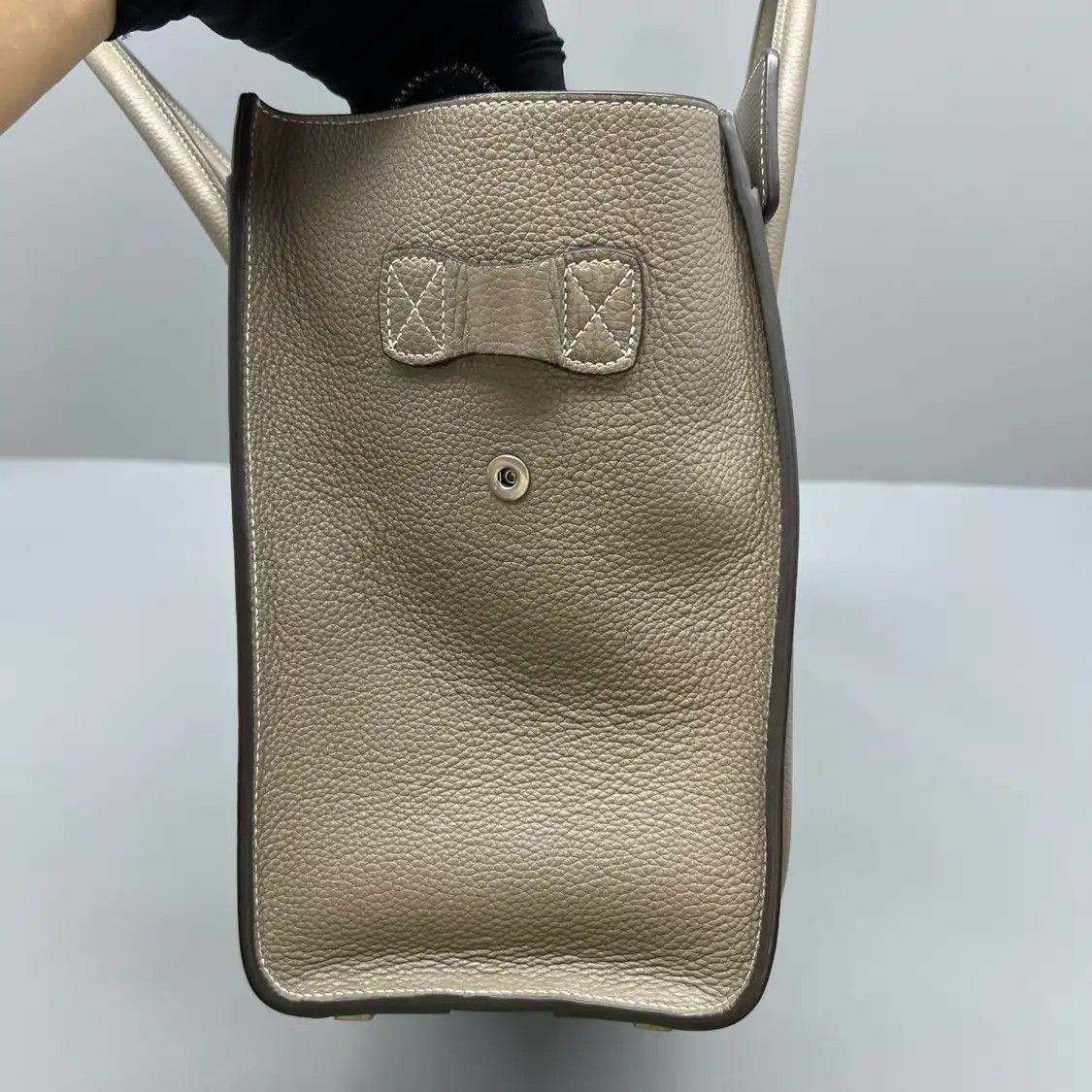 Celine CELINE LUGGAGE Small grey cowhide leather smiley bag handbag Size ONE SIZE - 4 Thumbnail