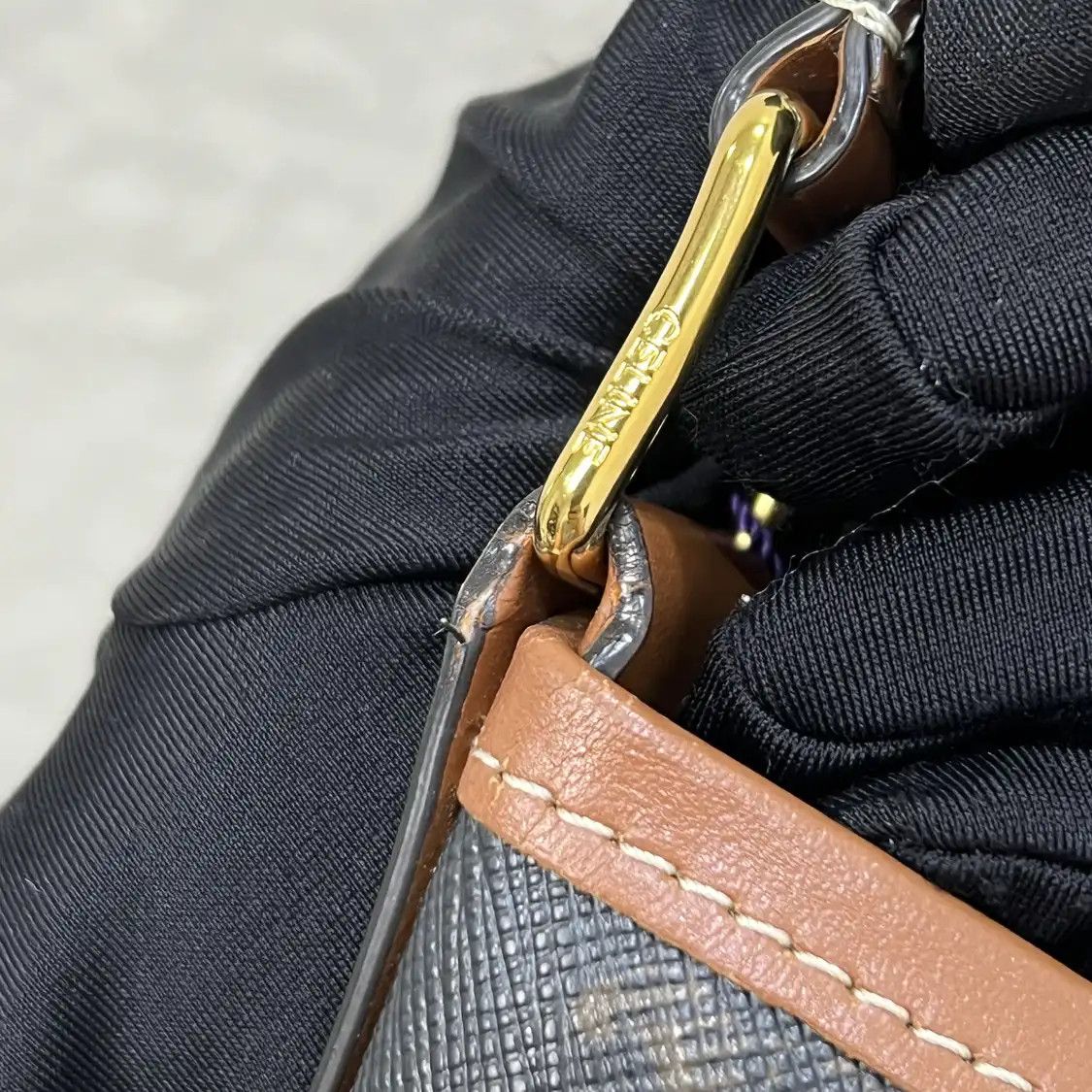Celine CELINE bucket bag Small dark browncoated canvas Triomphe print crossbody bag Size ONE SIZE - 13 Thumbnail