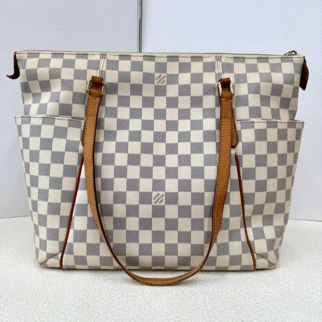 Louis Vuitton LOUIS VUITTON TOTALLY beige coated canvas checkerboard shoulder bag gold hardwar Size ONE SIZE - 3 Thumbnail