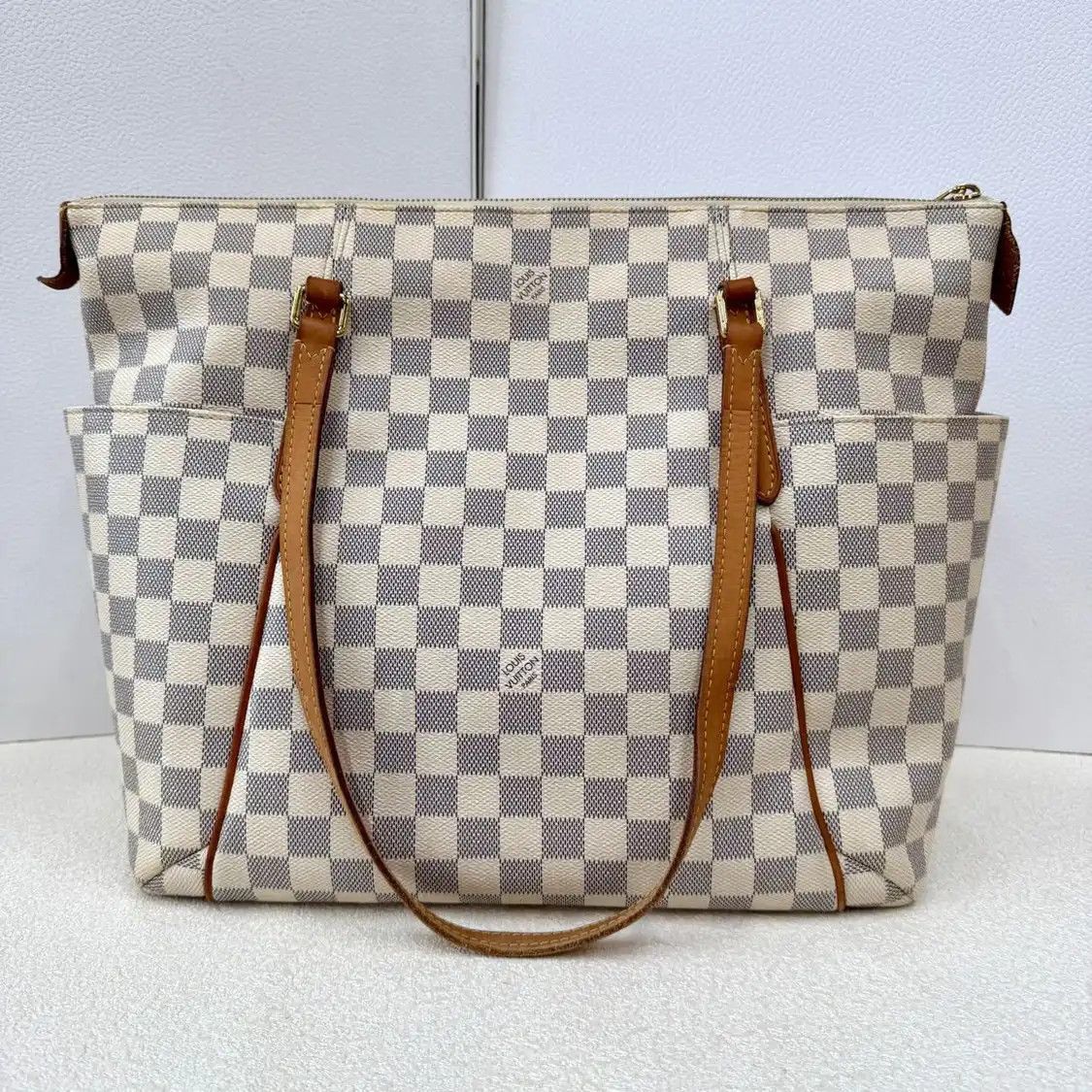 Louis Vuitton LOUIS VUITTON TOTALLY beige coated canvas checkerboard shoulder bag gold hardwar Size ONE SIZE - 4 Thumbnail