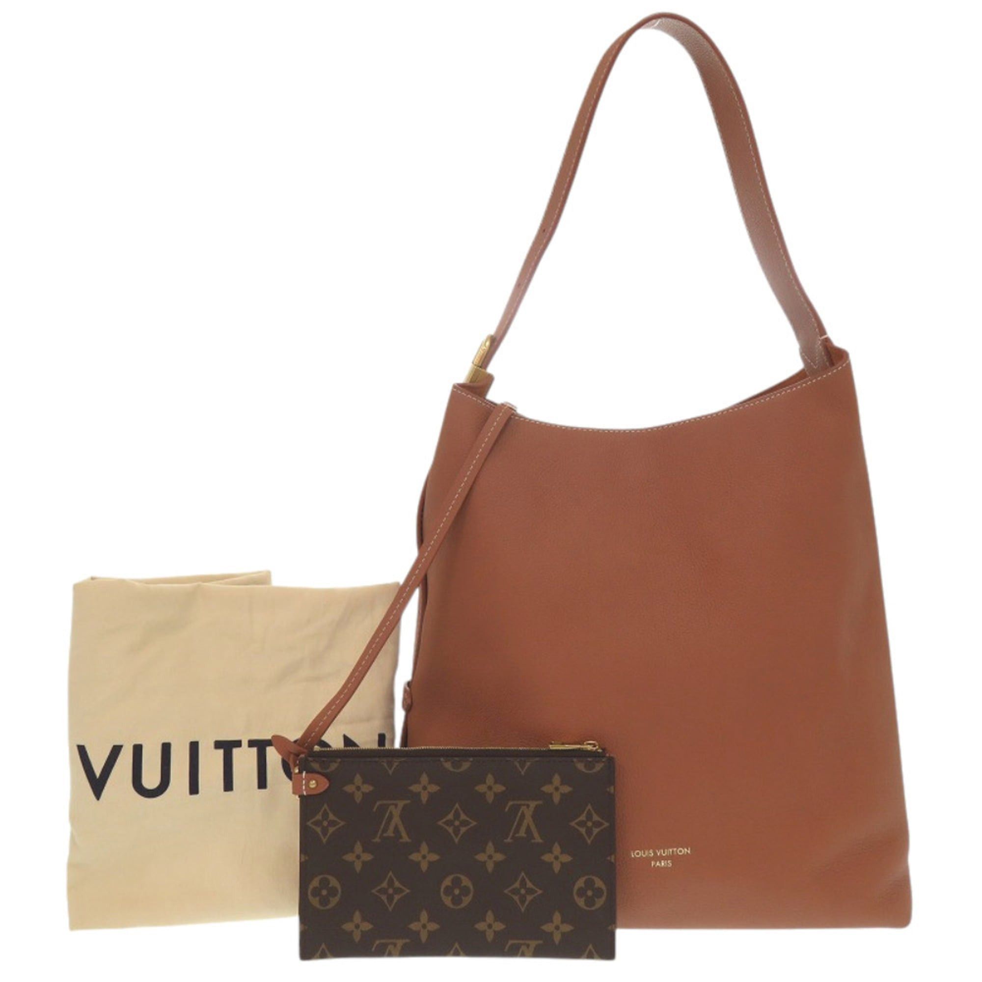 Louis Vuitton Louis Vuitton Low Key Hobo MM Handbag with Pouch M24974 Grained Calf Leather Brown One-Shoulder Bag LV 1253 LOUIS VUITTON Size ONE SIZE - 2 Thumbnail