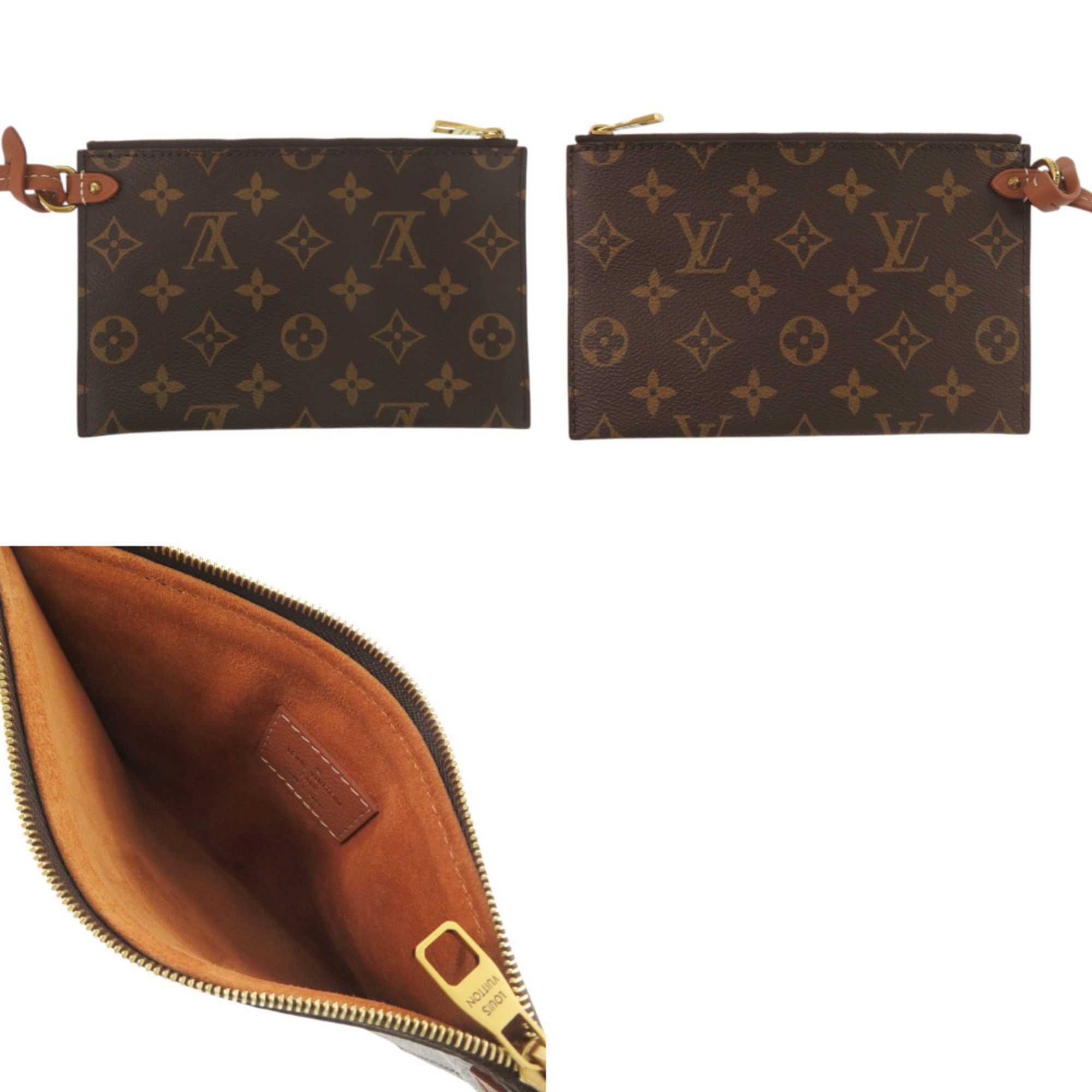 Louis Vuitton Louis Vuitton Low Key Hobo MM Handbag with Pouch M24974 Grained Calf Leather Brown One-Shoulder Bag LV 1253 LOUIS VUITTON Size ONE SIZE - 10 Thumbnail