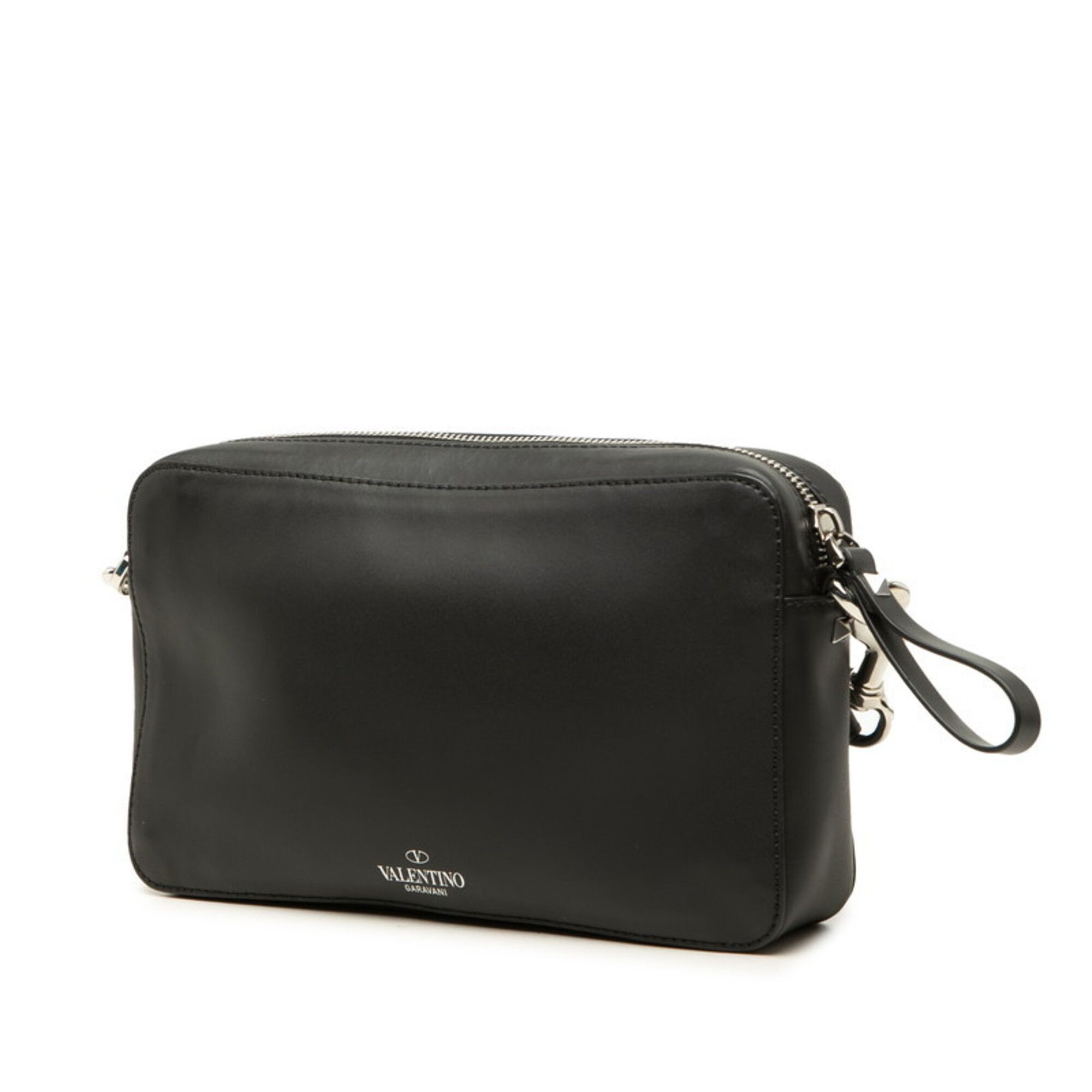 Valentino Valentino Rockstud VLTN Logo Crossbody Shoulder Bag/Clutch Bag 2-Way Black Leather Women's VALENTINO Size ONE SIZE - 2 Thumbnail
