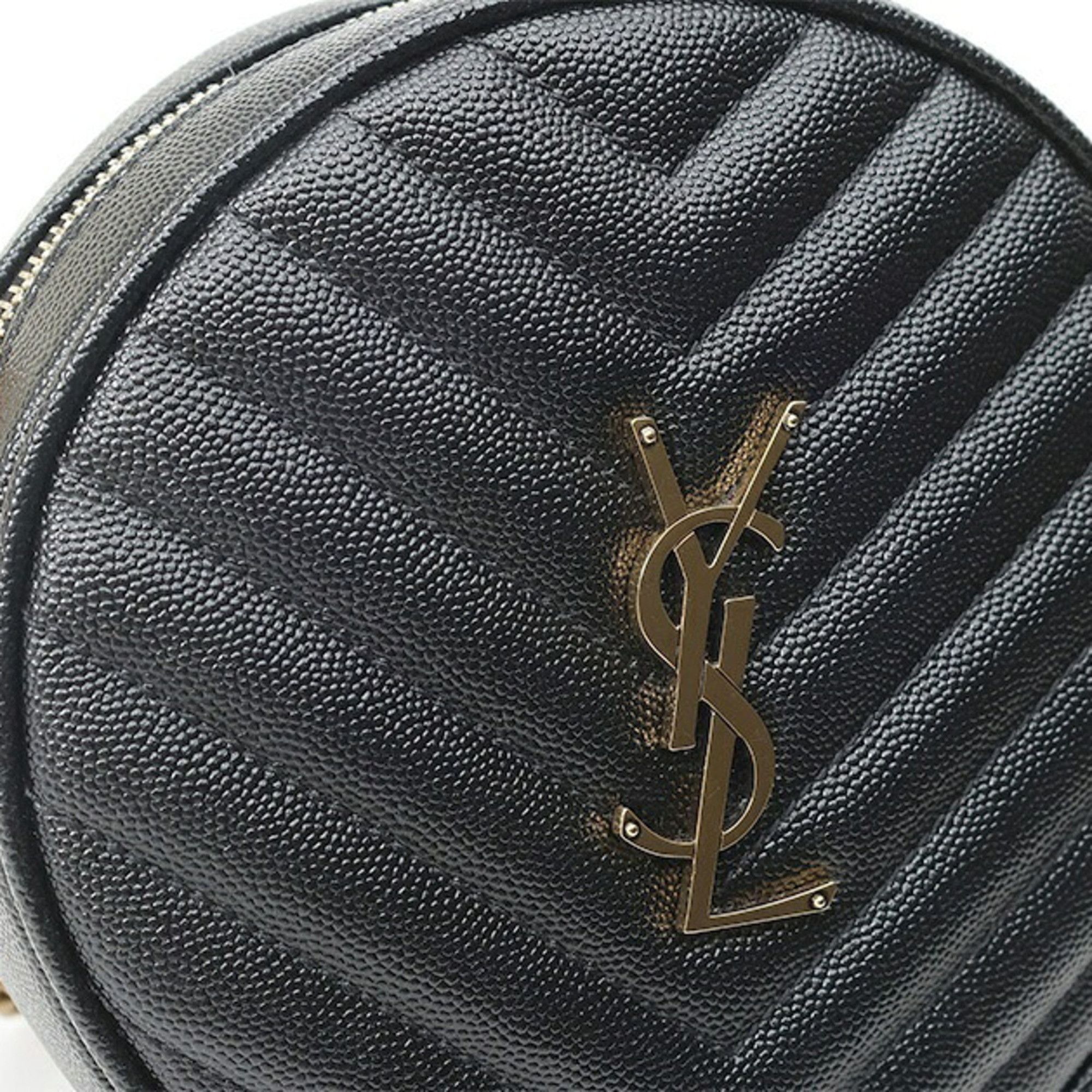 Saint Laurent Paris Saint Laurent Vinyl Chain Shoulder Bag 610436 Grained Poudre Leather Black Size ONE SIZE - 5 Thumbnail
