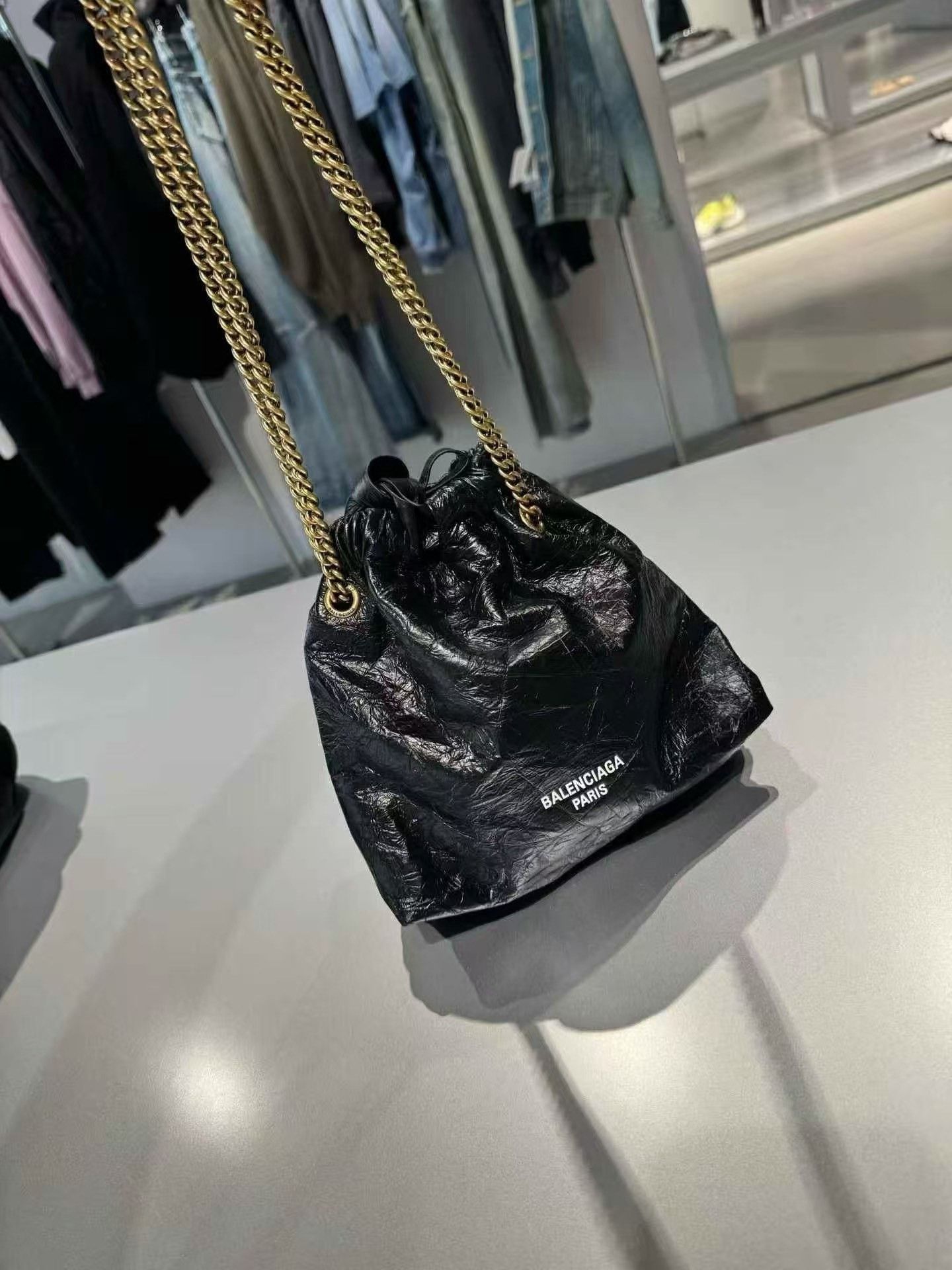 Balenciaga Balenciaga Crush XS Black Bag Size ONE SIZE - 4 Thumbnail