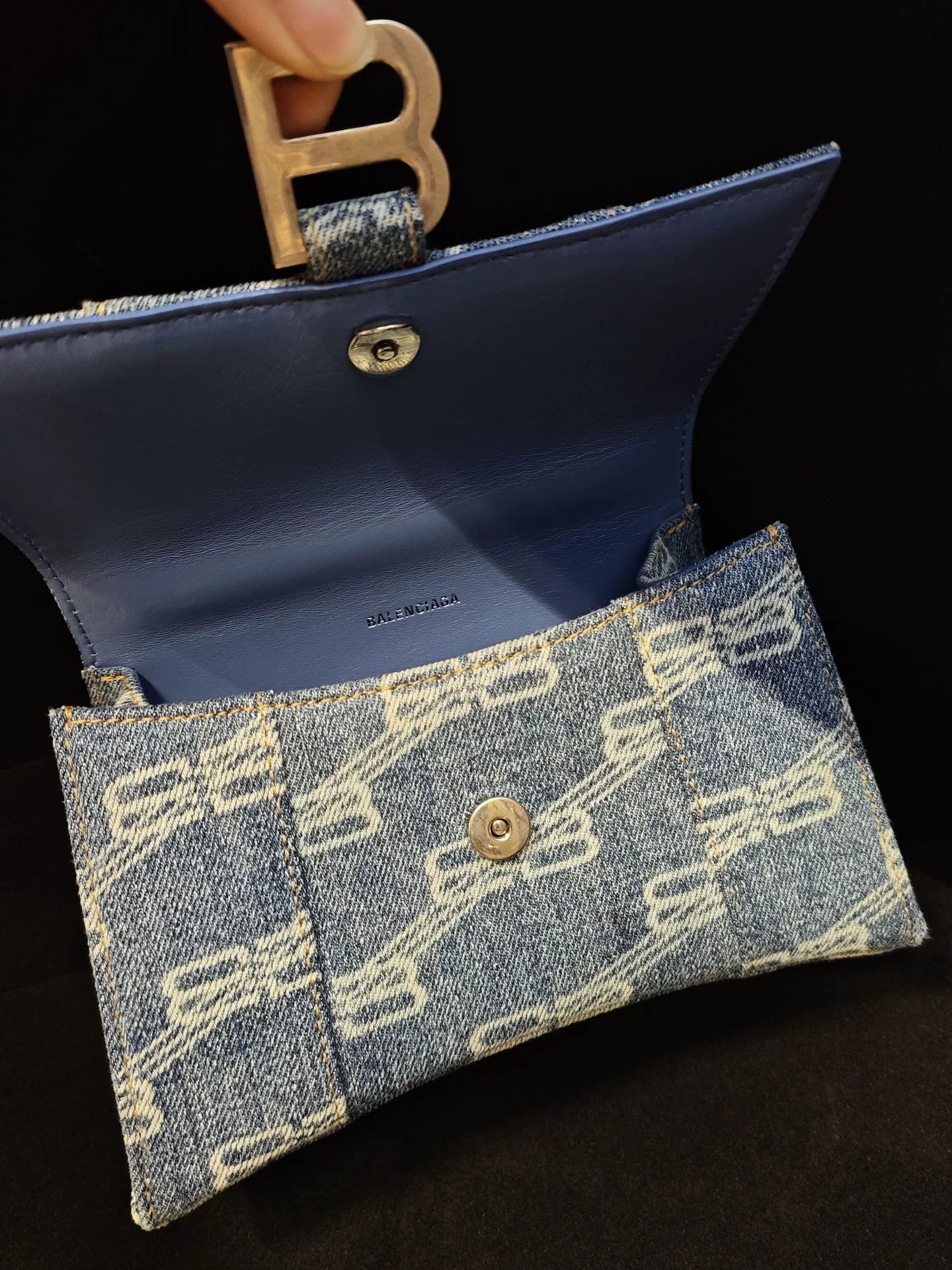 Balenciaga Balenciaga Blue Denim Hourglass XS Bag Size ONE SIZE - 8 Thumbnail