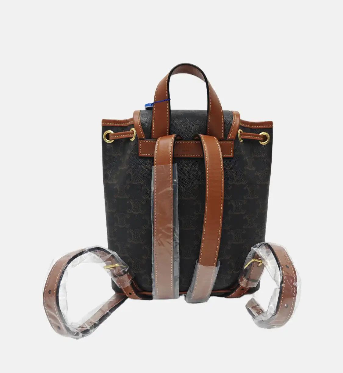 Celine CELINE TRIOMPHE mini dark browncoated canvas Triomphe backpack gold hardware Size ONE SIZE - 6 Thumbnail
