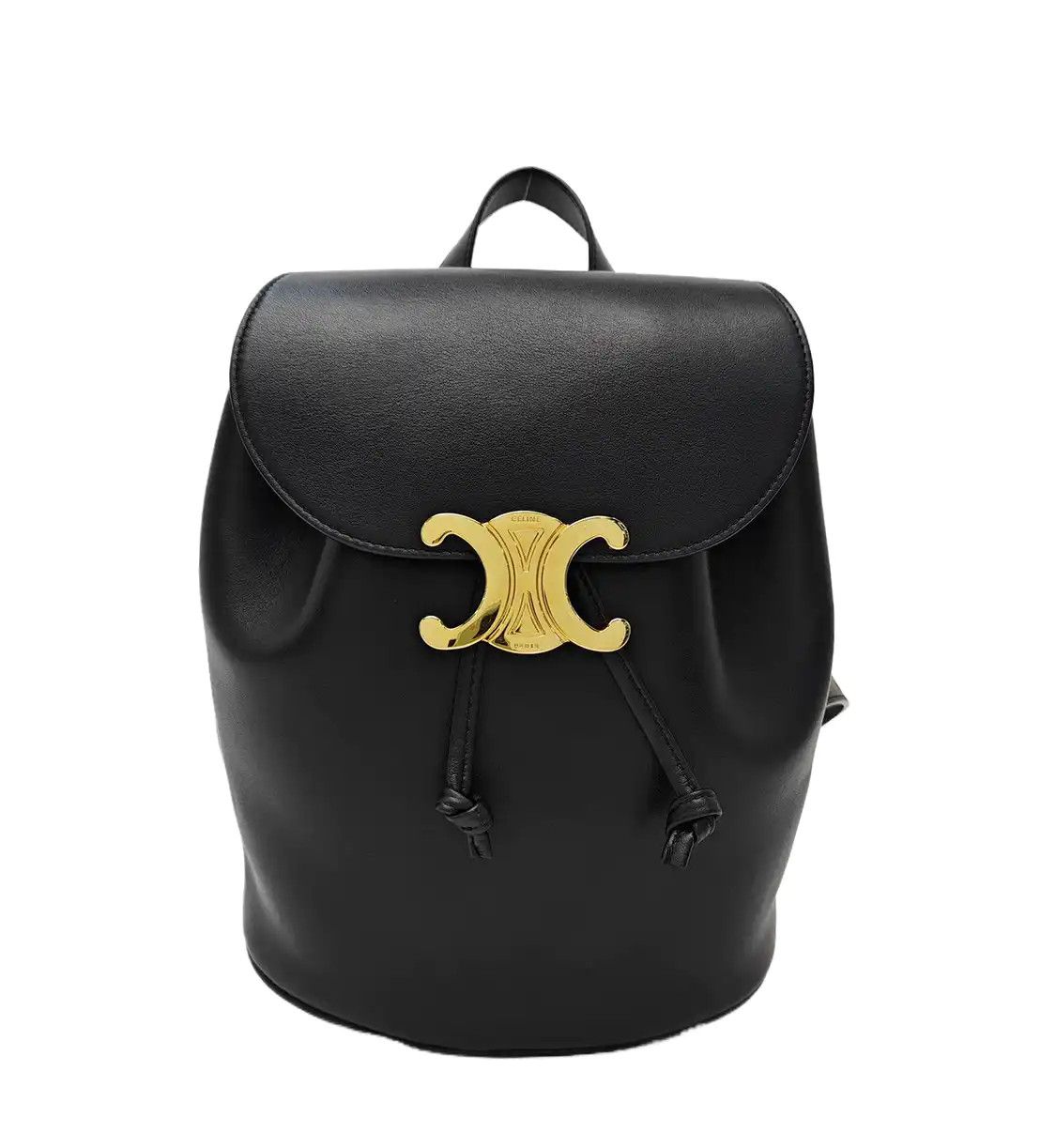 Celine CELINE BONNIE black cowhide leather Triomphe backpack handbag gold hardware Size ONE SIZE - 2 Thumbnail