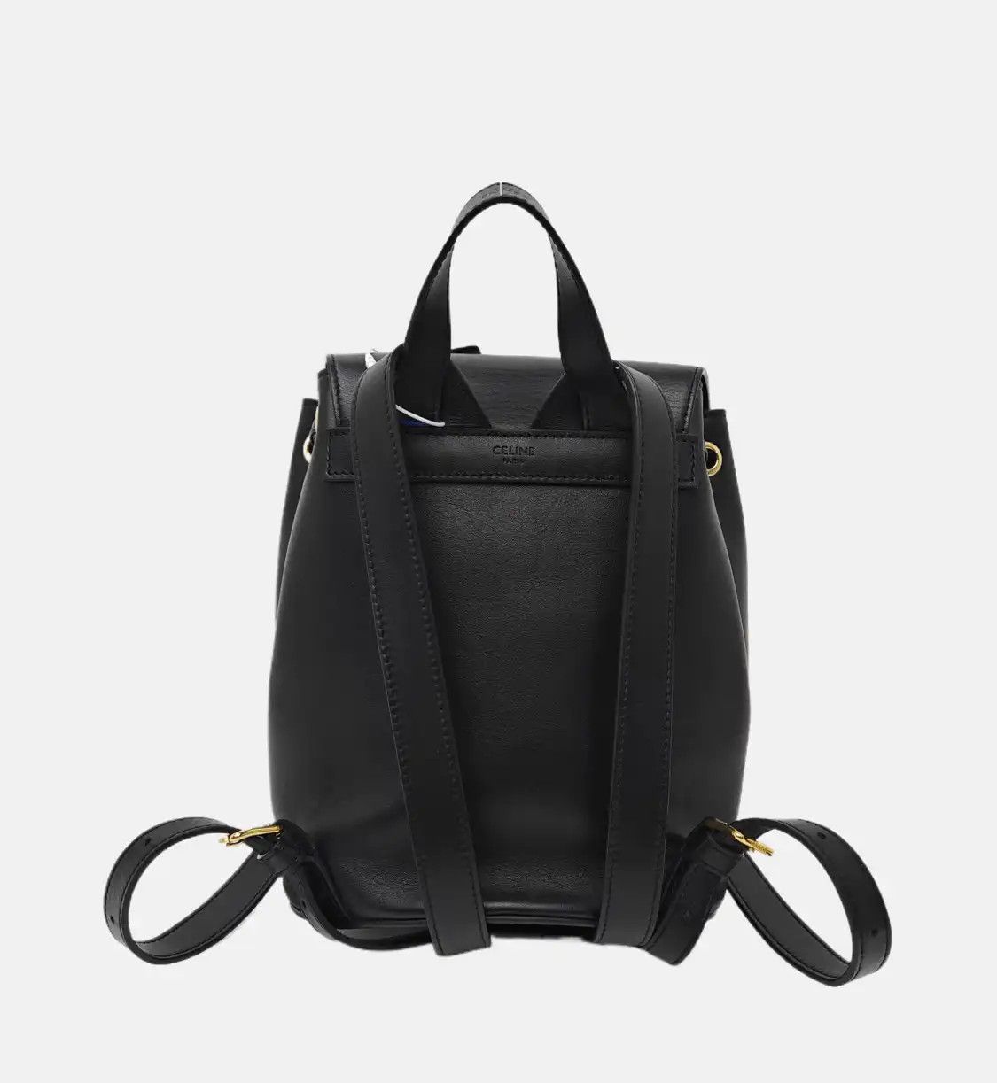 Celine CELINE BONNIE black cowhide leather Triomphe backpack handbag gold hardware Size ONE SIZE - 6 Thumbnail