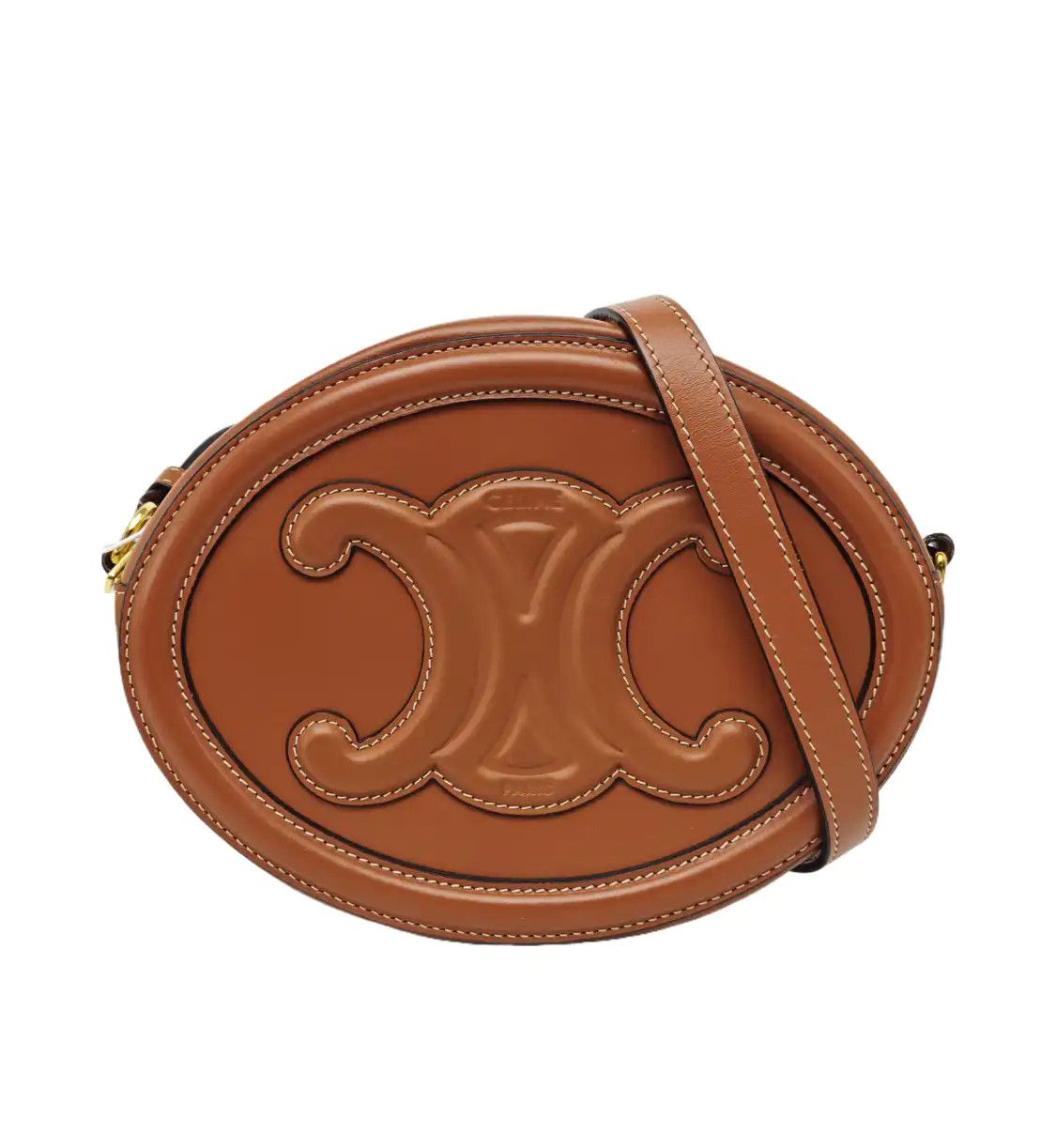 Celine CELINE TRIOMPHE brown cowhide leather Triomphe flap bag shoulder bag crossbody g Size ONE SIZE - 2 Thumbnail