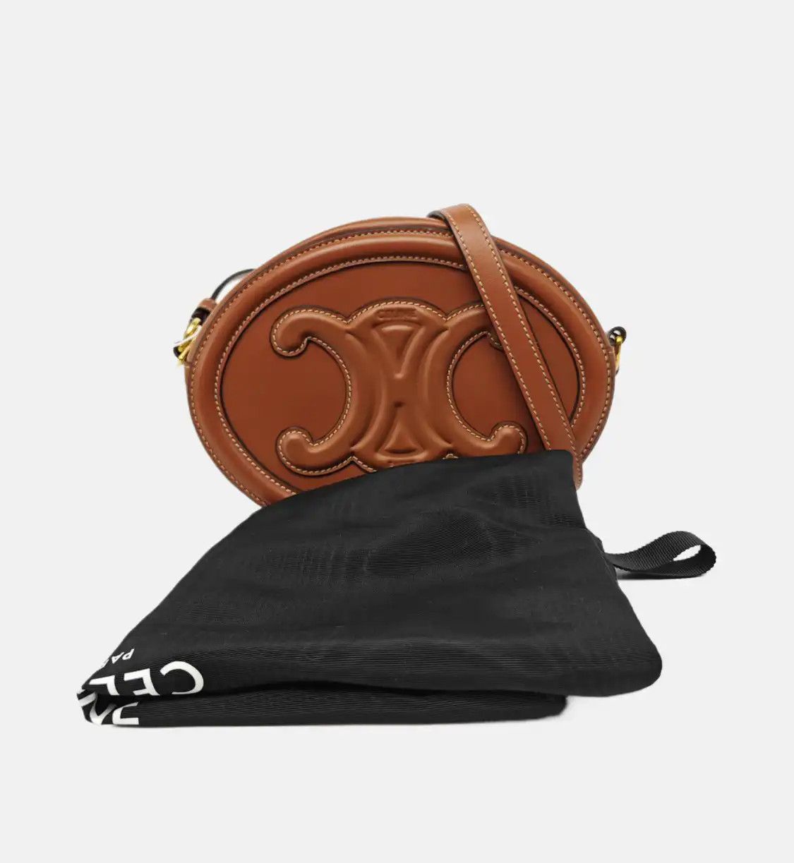Celine CELINE TRIOMPHE brown cowhide leather Triomphe flap bag shoulder bag crossbody g Size ONE SIZE - 8 Thumbnail