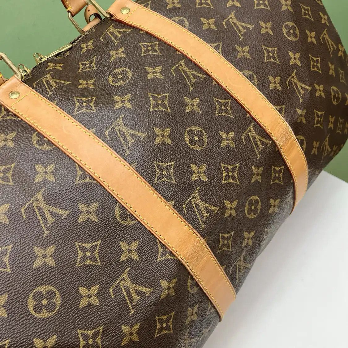 Louis Vuitton LOUIS VUITTON KEEPALL 50 brown coated canvas monogram jacquard Boston bag crossb Size ONE SIZE - 11 Thumbnail