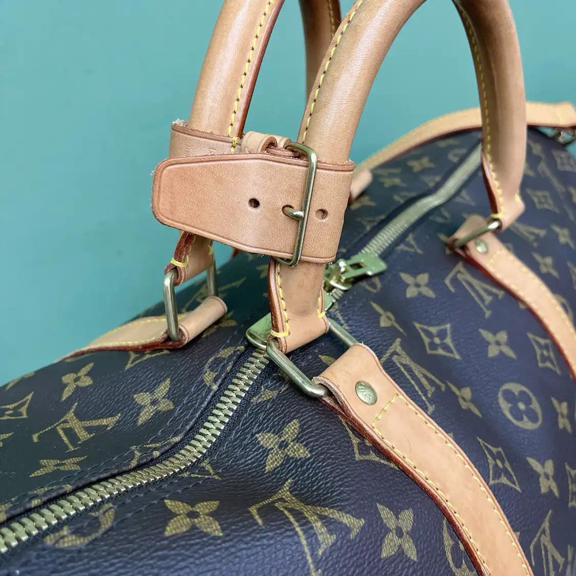 Louis Vuitton LOUIS VUITTON KEEPALL 50 brown coated canvas monogram jacquard Boston bag crossb Size ONE SIZE - 13 Thumbnail