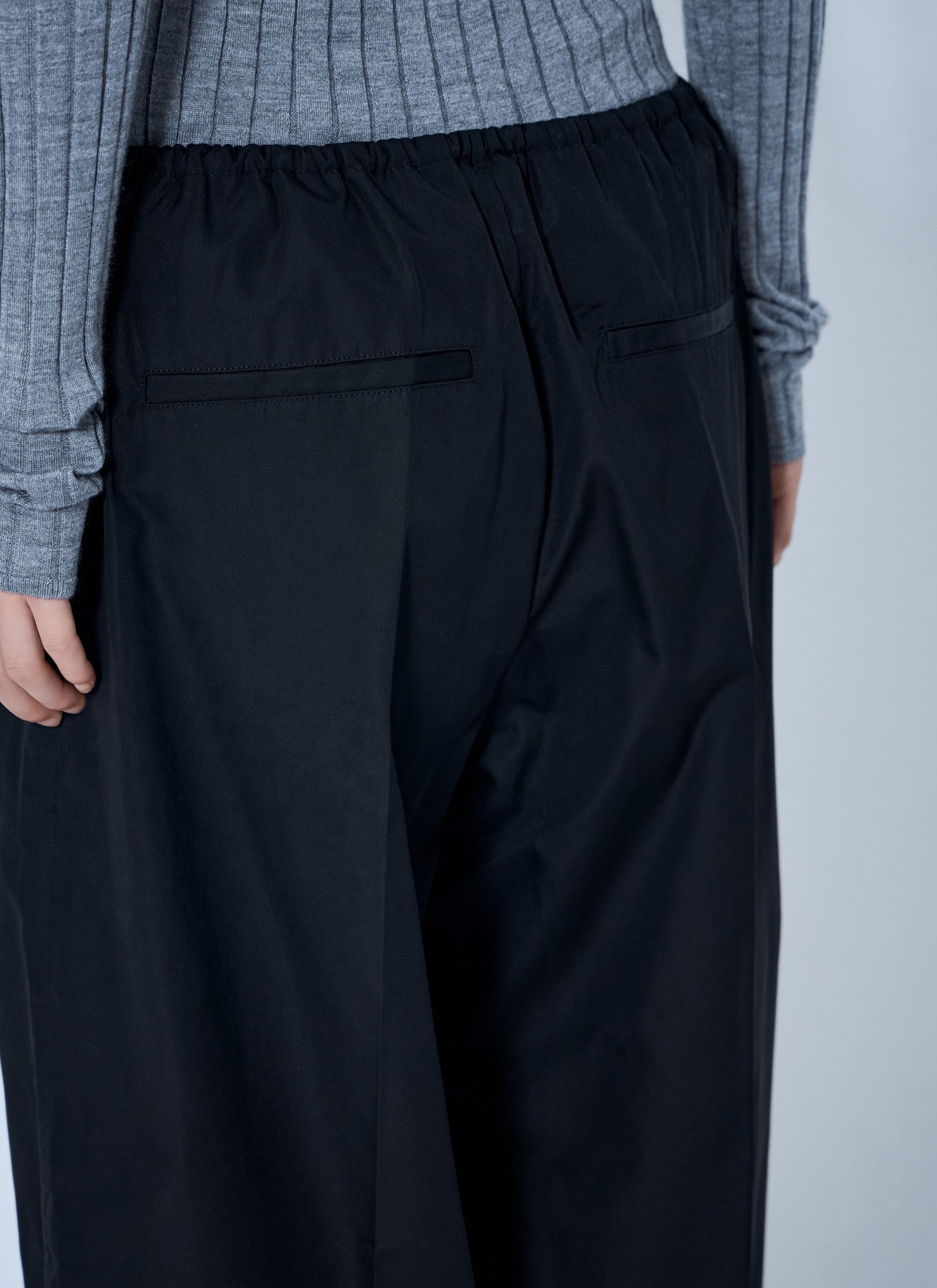 Toteme Drawstring Cotton Trousers (Fr 40) in Black, Women's (Size 28) — image 5 of 6