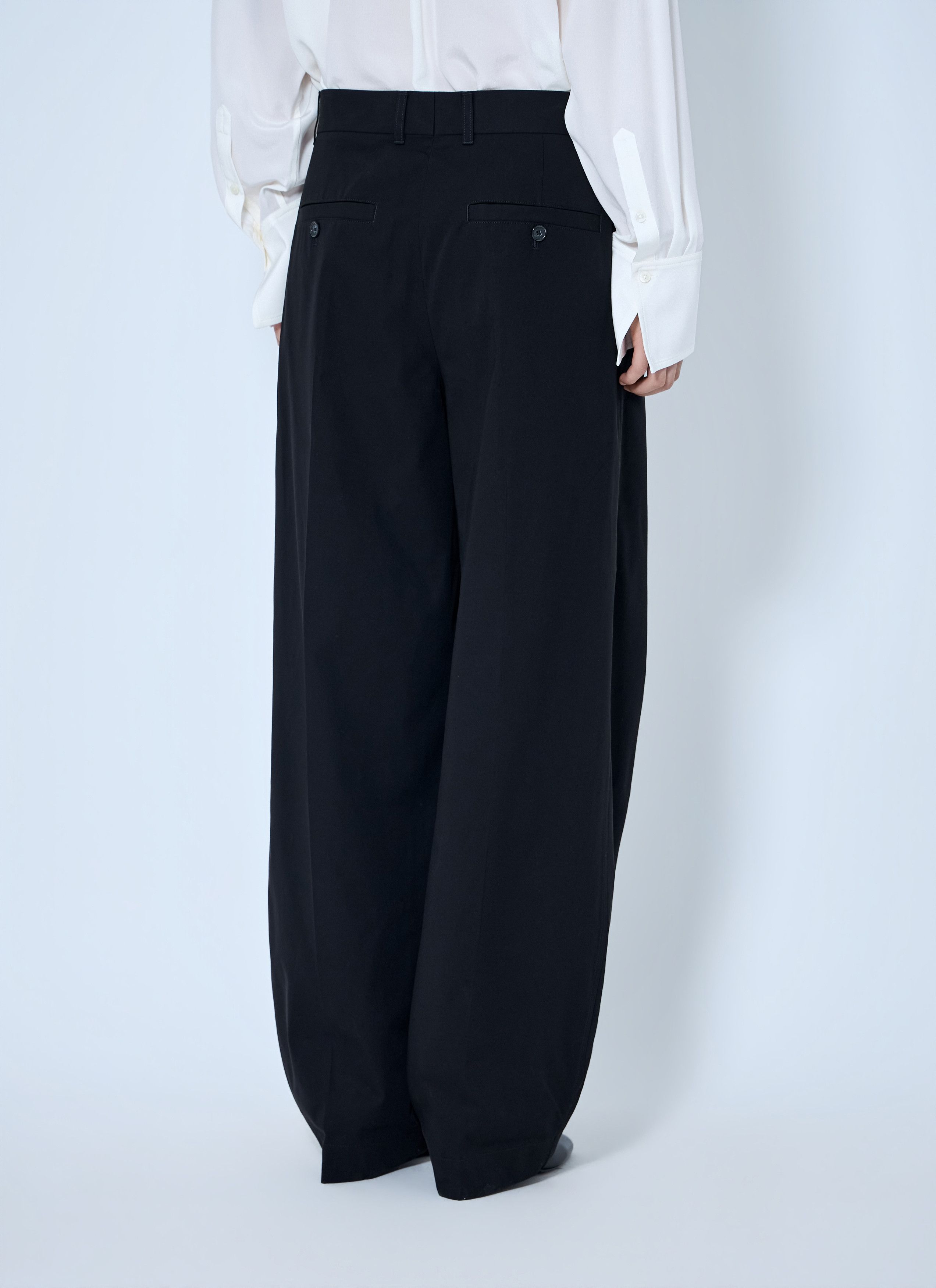 Toteme Single Pleat Cotton Trousers (Fr 34) in Black, Women's (Size 25) — image 4 of 6