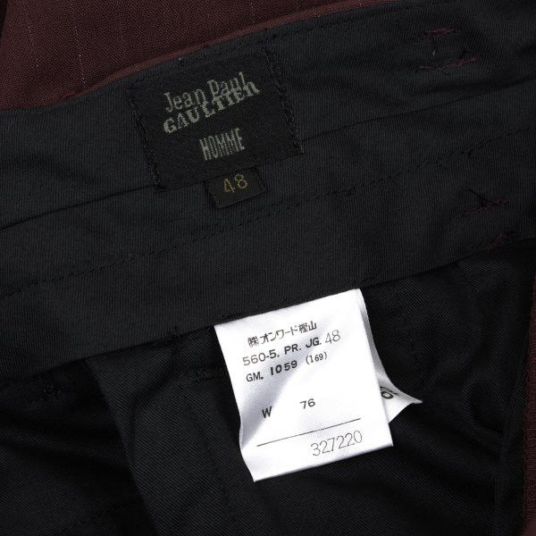 Jean Paul Gaultier Jean Paul GAULTIER HOMME Wool Pants Bordeaux Size 48 Size US 33 - 13 Thumbnail