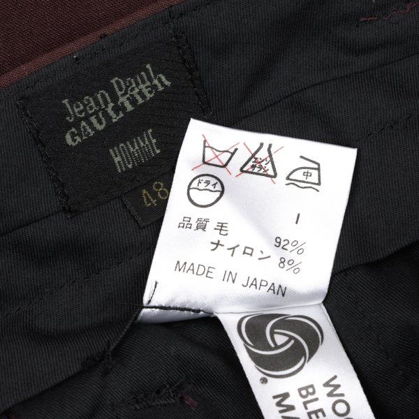 Jean Paul Gaultier Jean Paul GAULTIER HOMME Wool Pants Bordeaux Size 48 Size US 33 - 14 Thumbnail