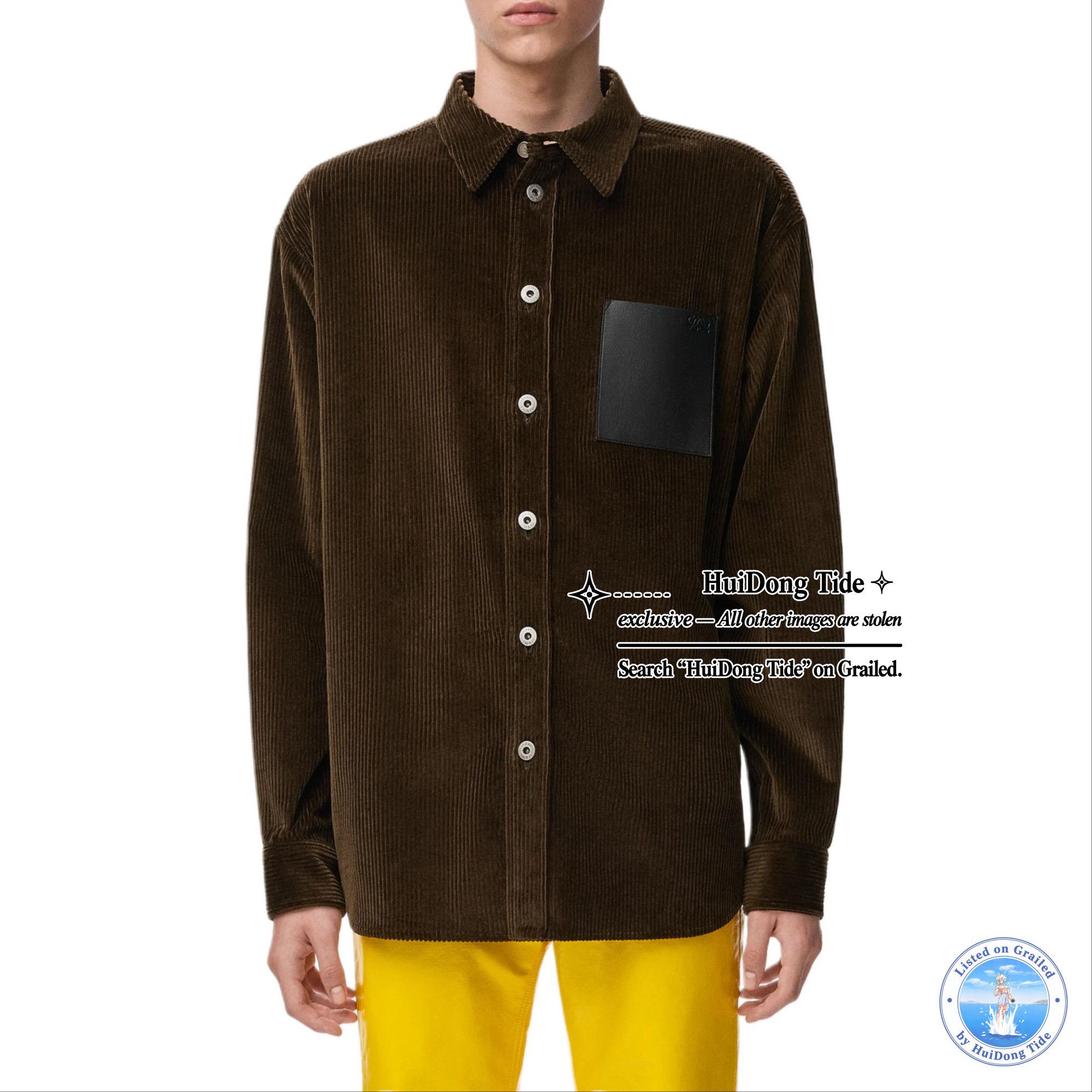 Loewe Loewe Leather Patch Corduroy Shirt US M Size US M / EU 48-50 / 2 - 5 Thumbnail