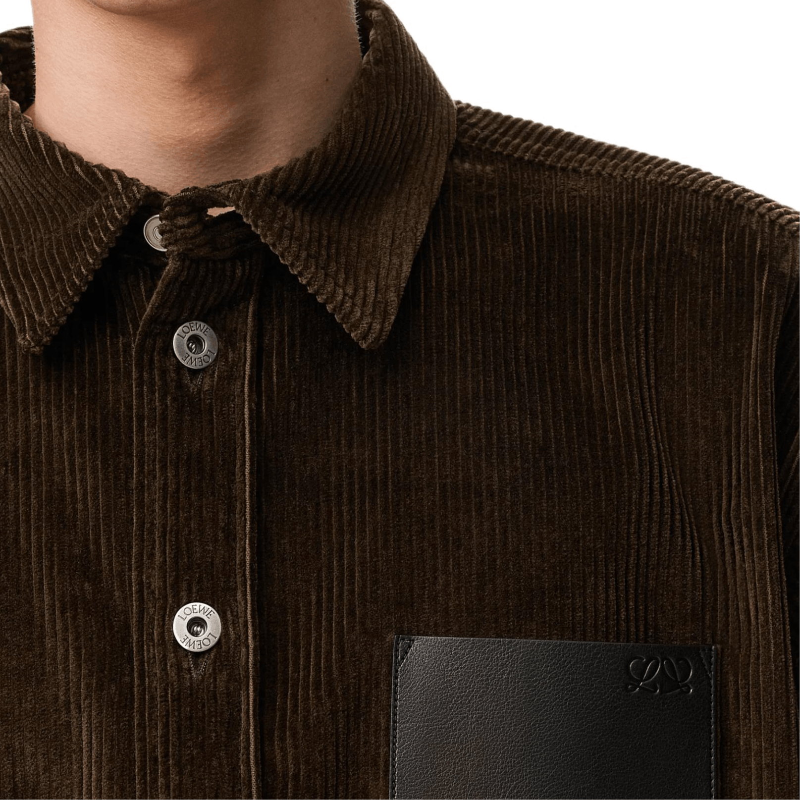 Loewe Loewe Leather Patch Corduroy Shirt US M Size US M / EU 48-50 / 2 - 8 Thumbnail