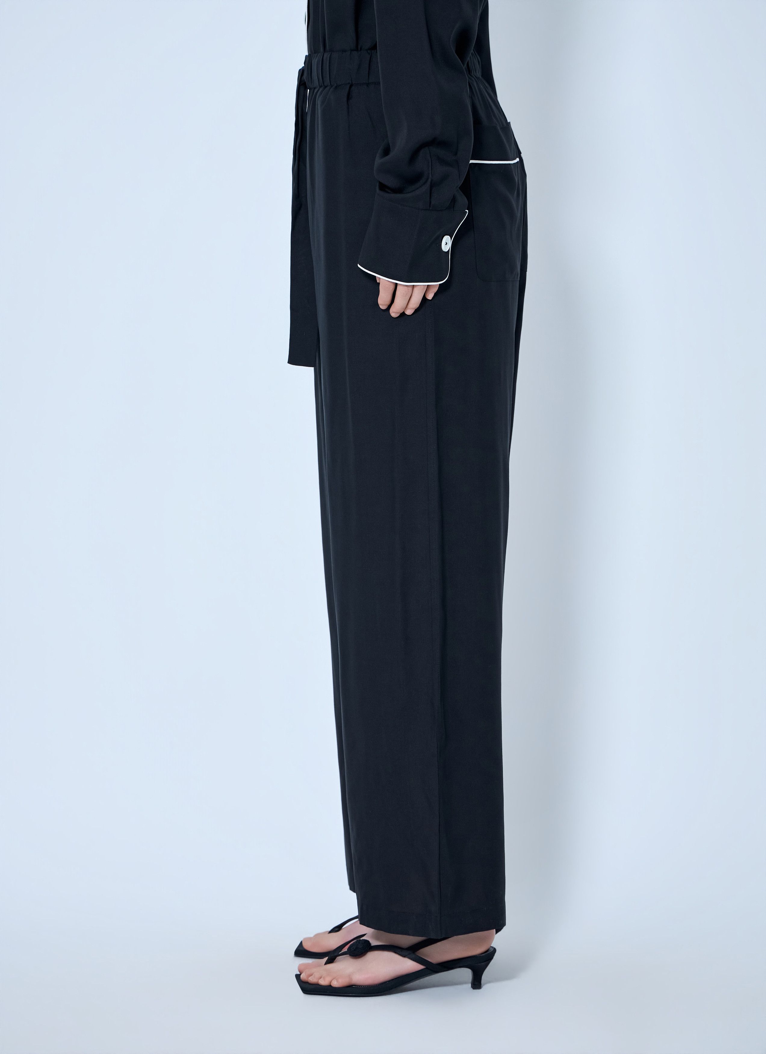 Toteme Toteme Piped Silk Trousers (FR 32) Size 24" / US 00 / IT 34 - 3 Thumbnail