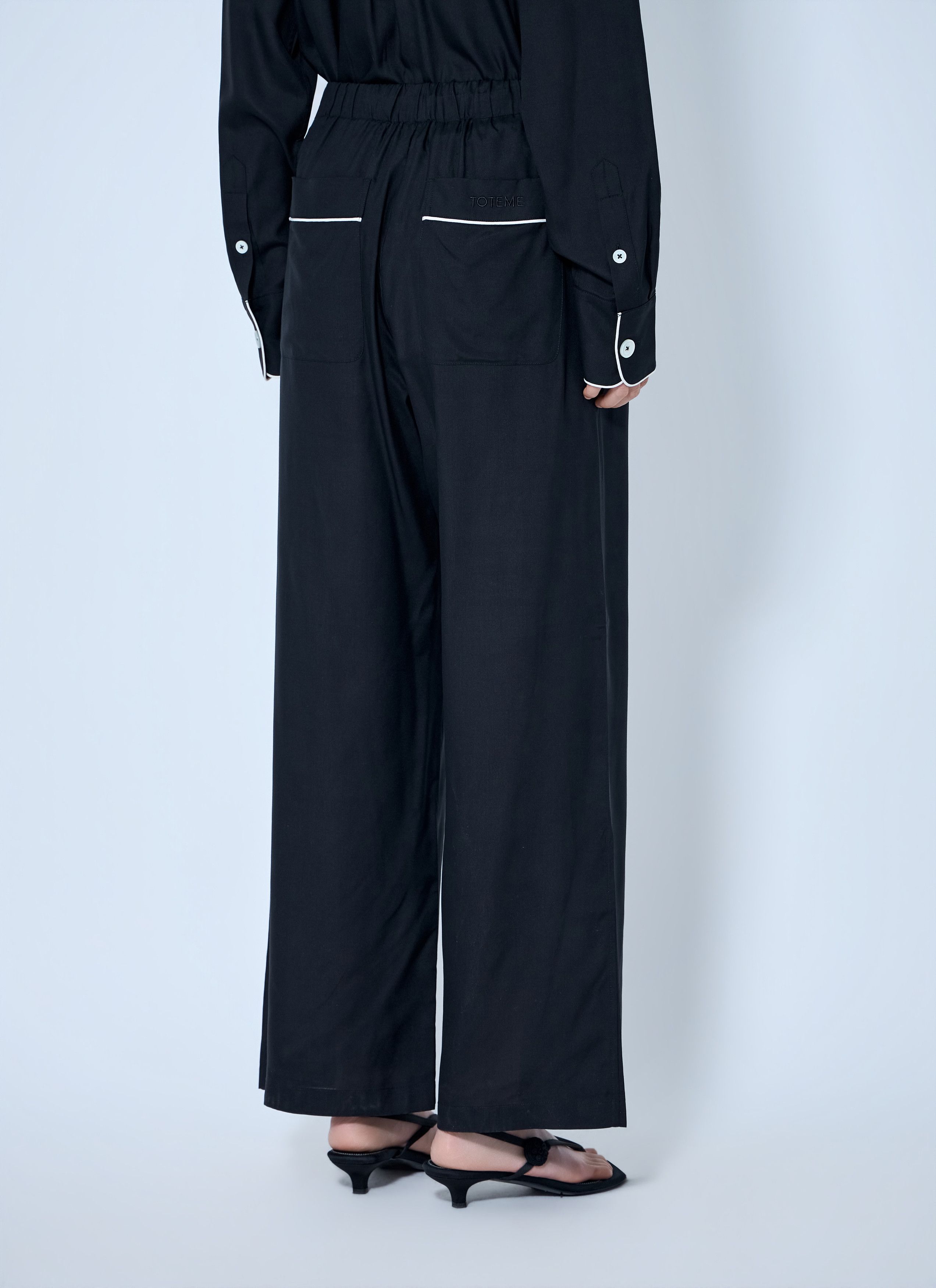 Toteme Toteme Piped Silk Trousers (FR 32) Size 24" / US 00 / IT 34 - 4 Thumbnail