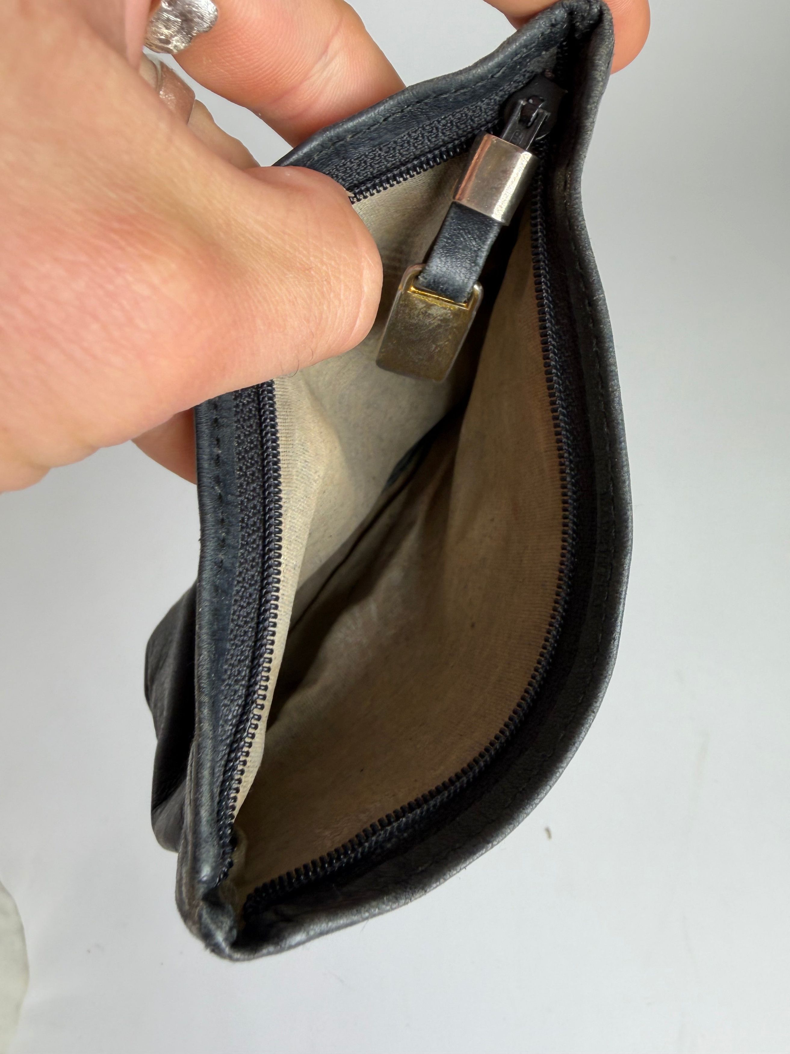 Loewe Vintage Leather Clutch Pouch Late 1970s Black Gold Size ONE SIZE - 3 Thumbnail