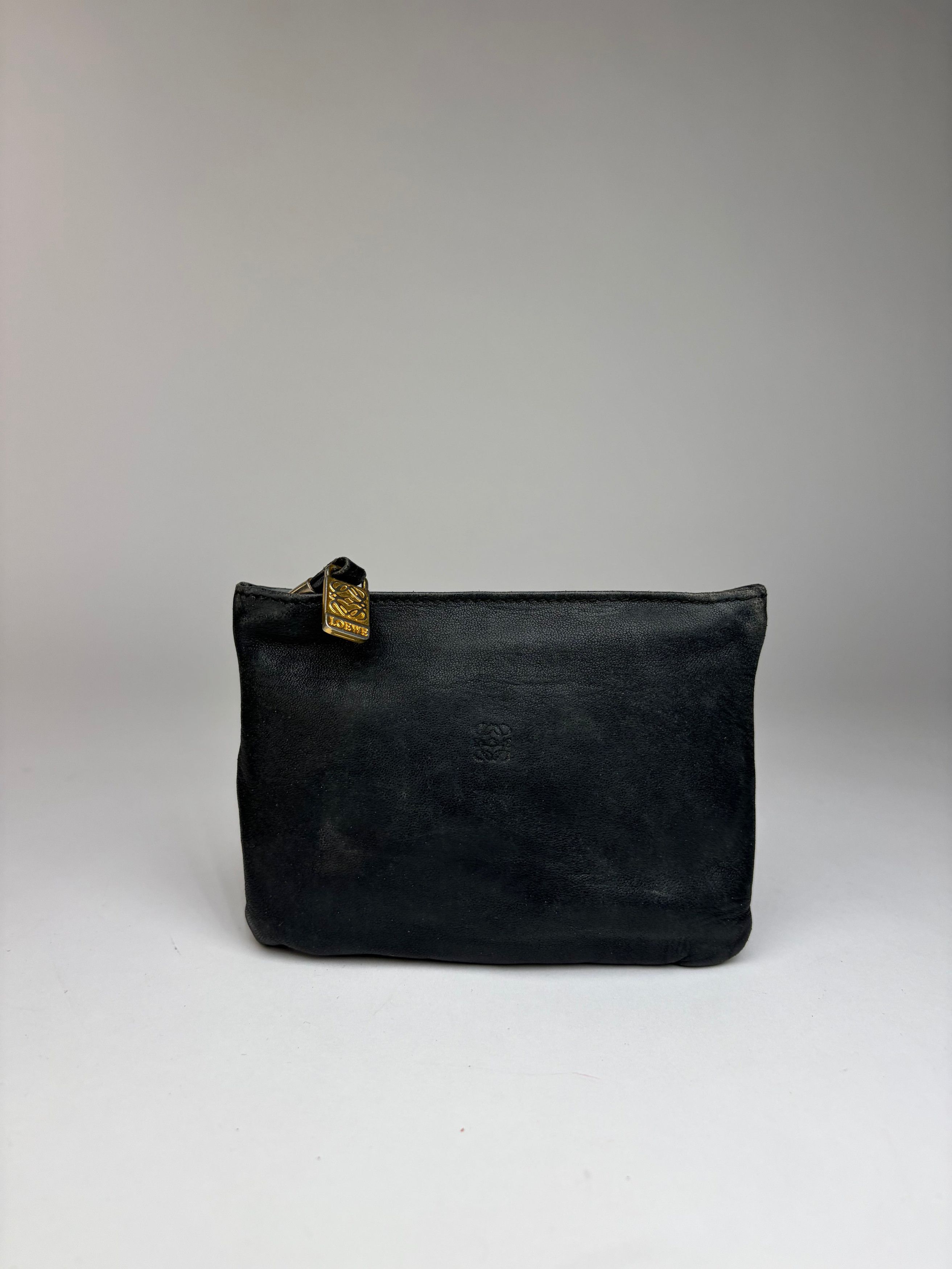 Loewe Vintage Leather Clutch Pouch Late 1970s Black Gold Size ONE SIZE - 9 Thumbnail