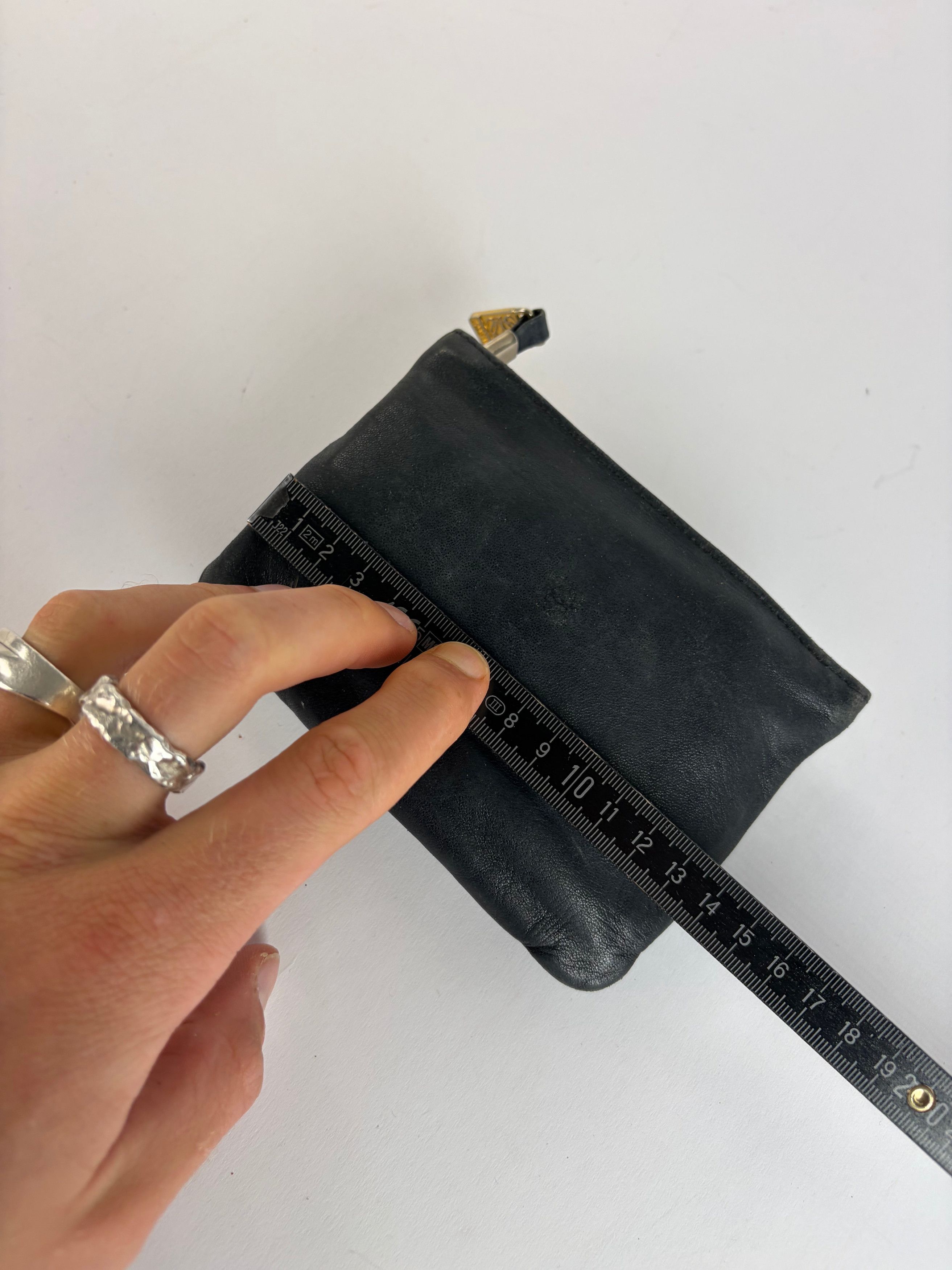 Loewe Vintage Leather Clutch Pouch Late 1970s Black Gold Size ONE SIZE - 6 Thumbnail