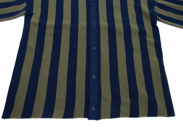 CFCL CFCL 24AW Poly Stripe Knit Shirt Navy Khaki Size 3 Size US L / EU 52-54 / 3 - 7 Thumbnail