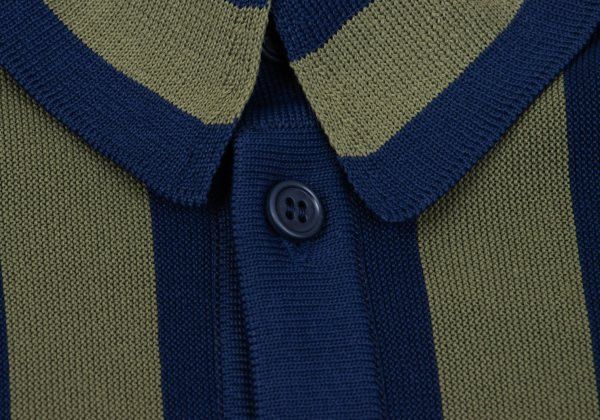 CFCL CFCL 24AW Poly Stripe Knit Shirt Navy Khaki Size 3 Size US L / EU 52-54 / 3 - 4 Thumbnail