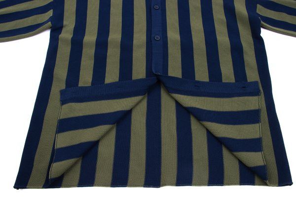 CFCL CFCL 24AW Poly Stripe Knit Shirt Navy Khaki Size 3 Size US L / EU 52-54 / 3 - 8 Thumbnail
