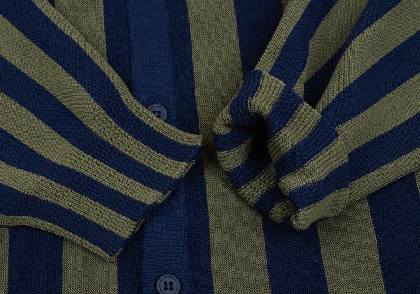 CFCL CFCL 24AW Poly Stripe Knit Shirt Navy Khaki Size 3 Size US L / EU 52-54 / 3 - 6 Thumbnail
