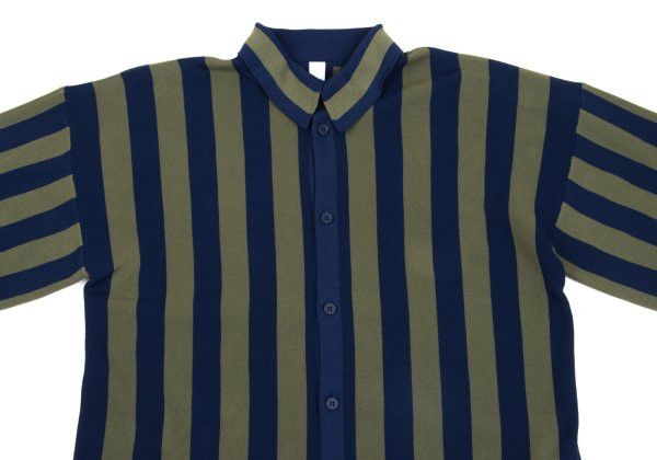 CFCL CFCL 24AW Poly Stripe Knit Shirt Navy Khaki Size 3 Size US L / EU 52-54 / 3 - 2 Thumbnail