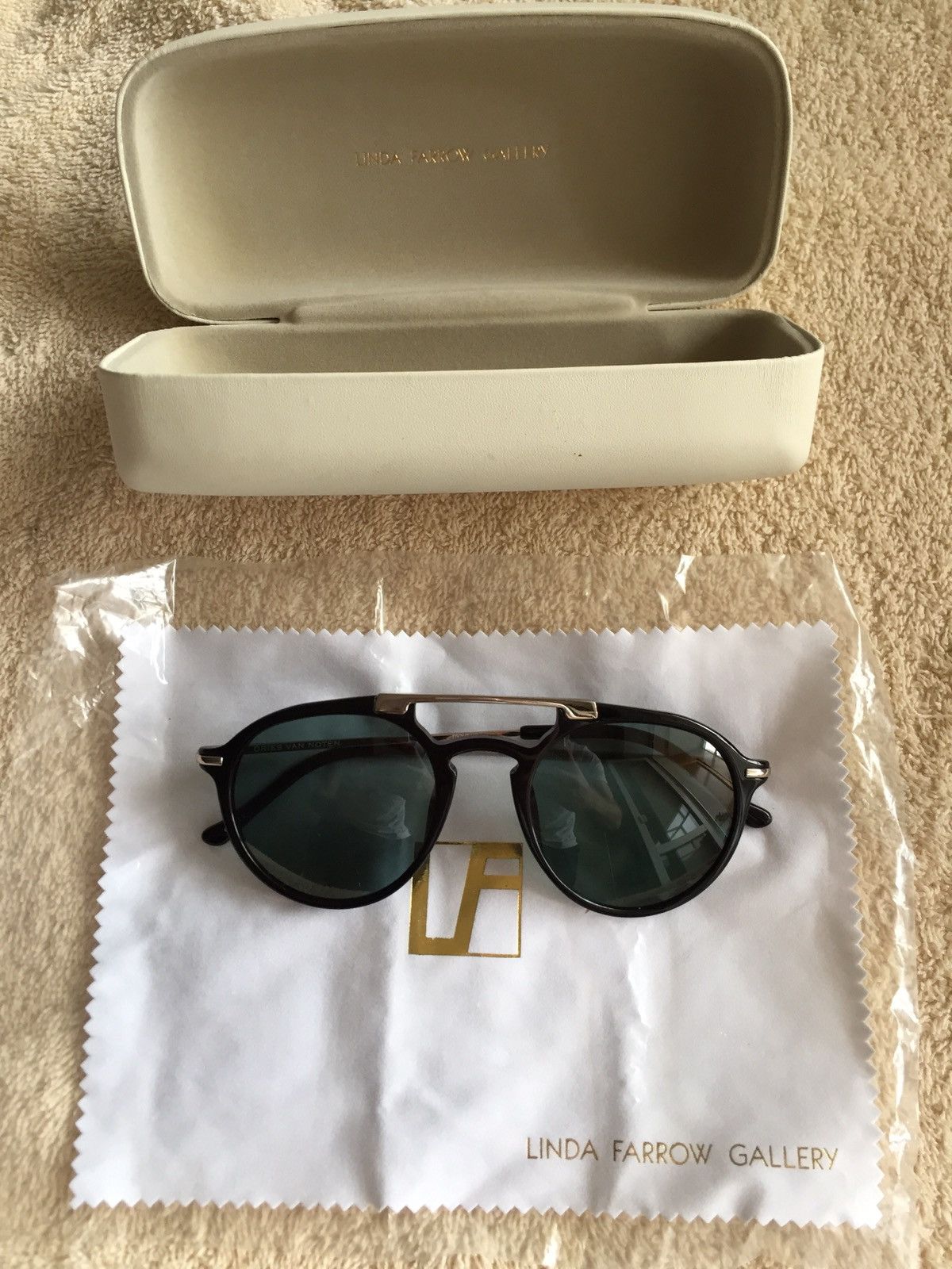 Dries Van Noten × Linda Farrow 🖤 Sunglasses Black/Gunmetal/Navy Size ONE SIZE - 10 Thumbnail