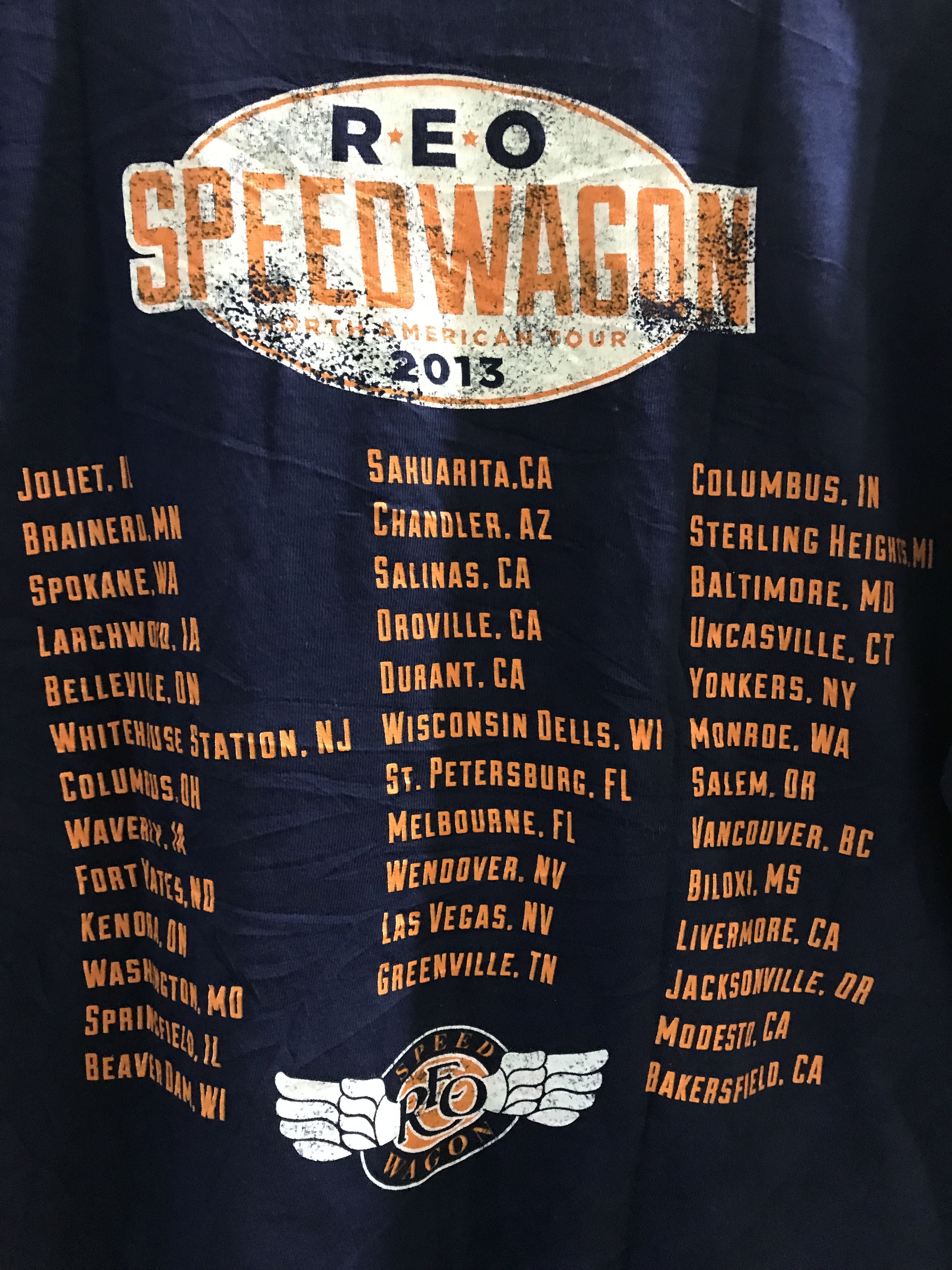 Band Tees REO SPEEDWAGON NORTH AMERICAN TOUR 2013 TEE SHIRT Size US L / EU 52-54 / 3 - 4 Thumbnail